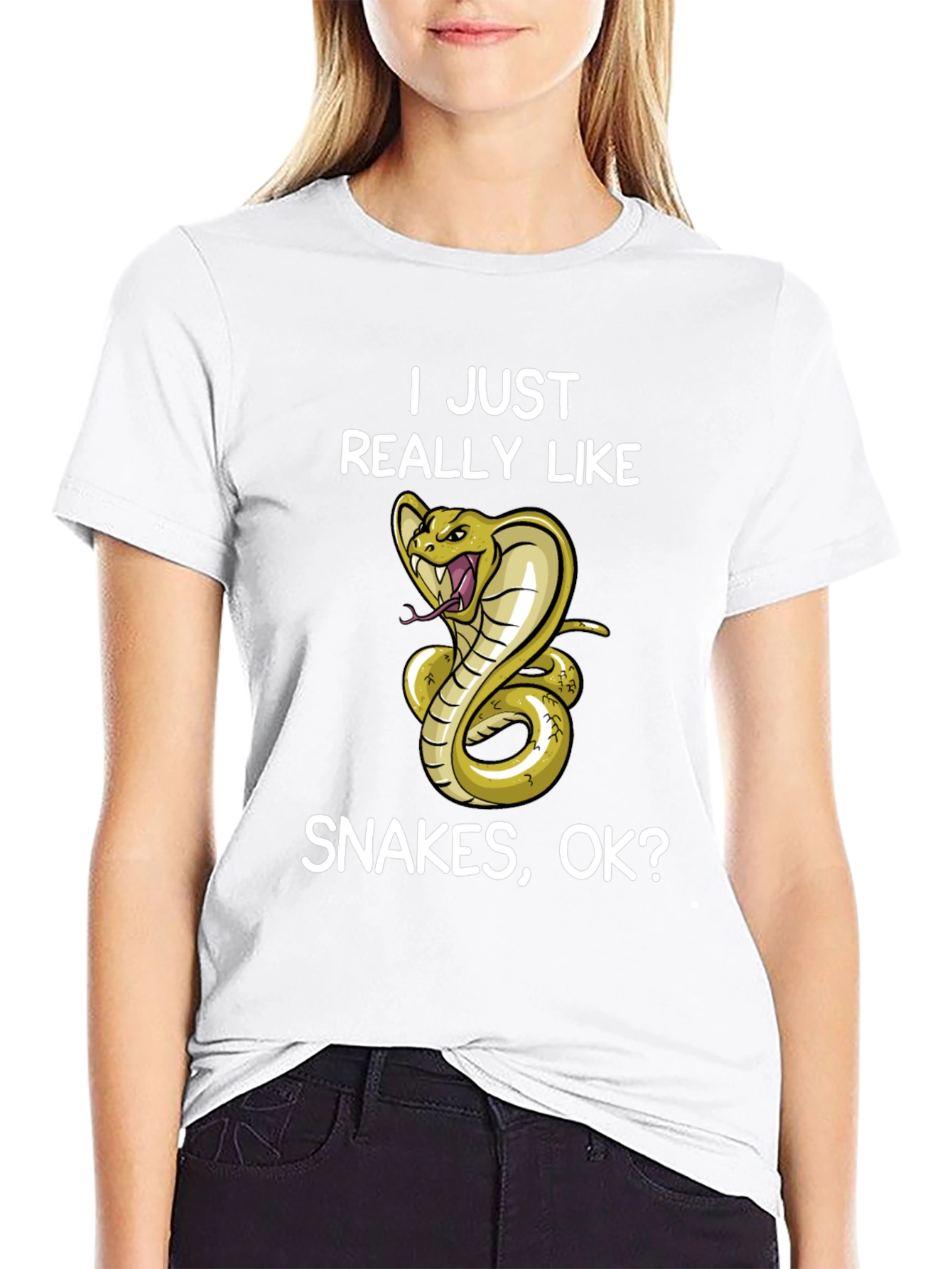 I Just Really Like Snakes OK? Black T-Shirt