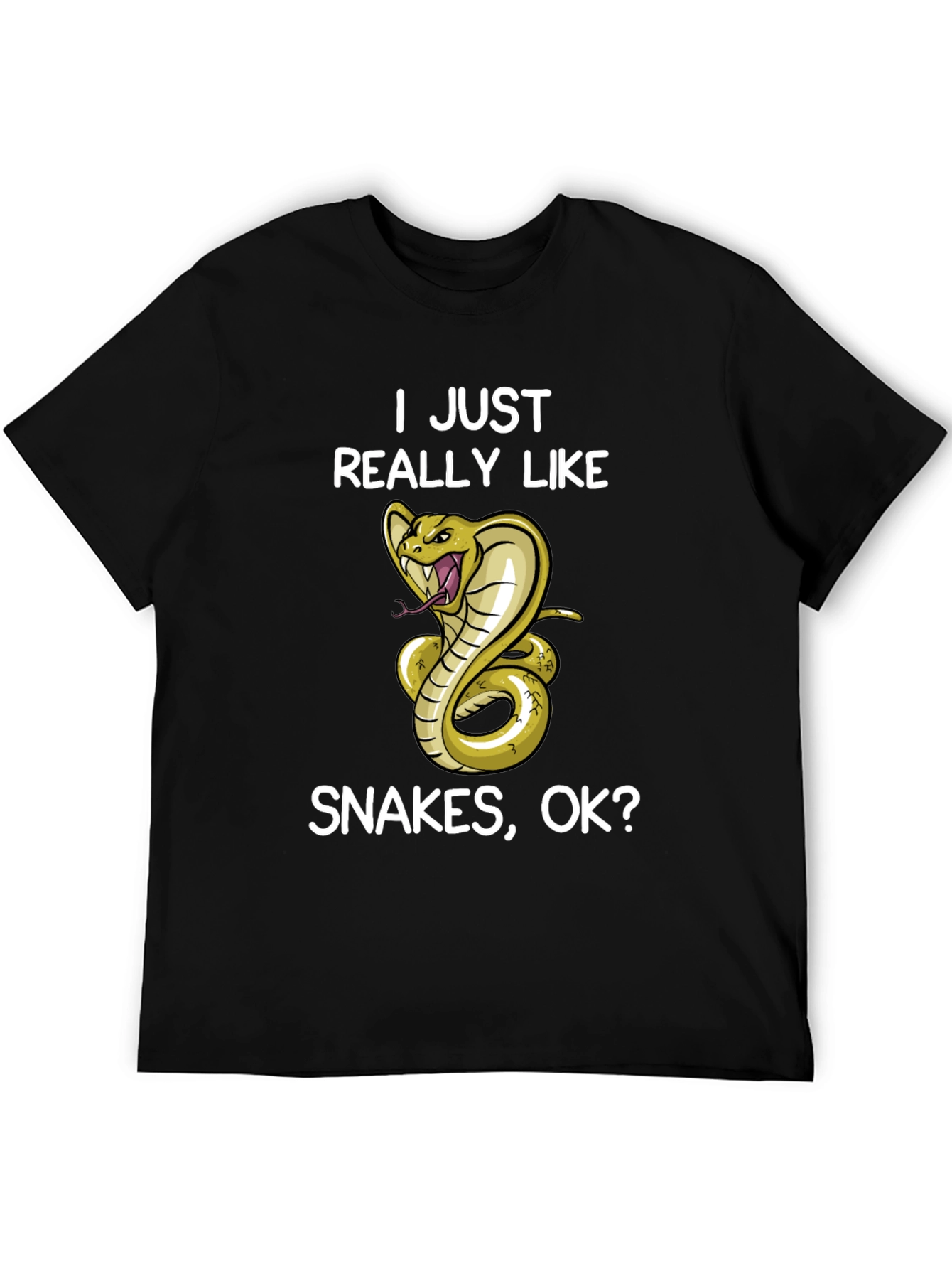 I Just Really Like Snakes OK? Black T-Shirt