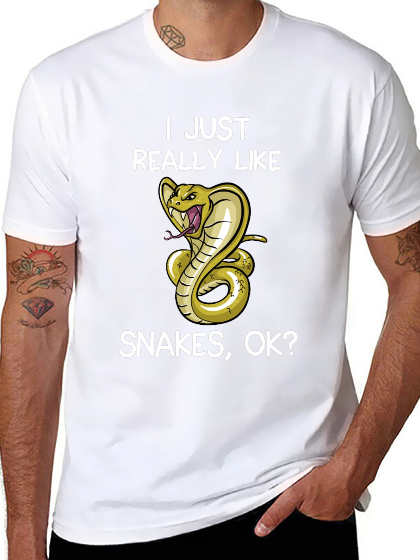 I Just Really Like Snakes OK? Black T-Shirt