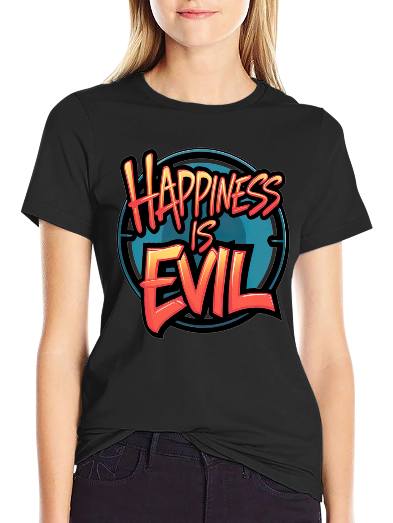 Happiness is Evil T-Shirt - Graphic Tee
