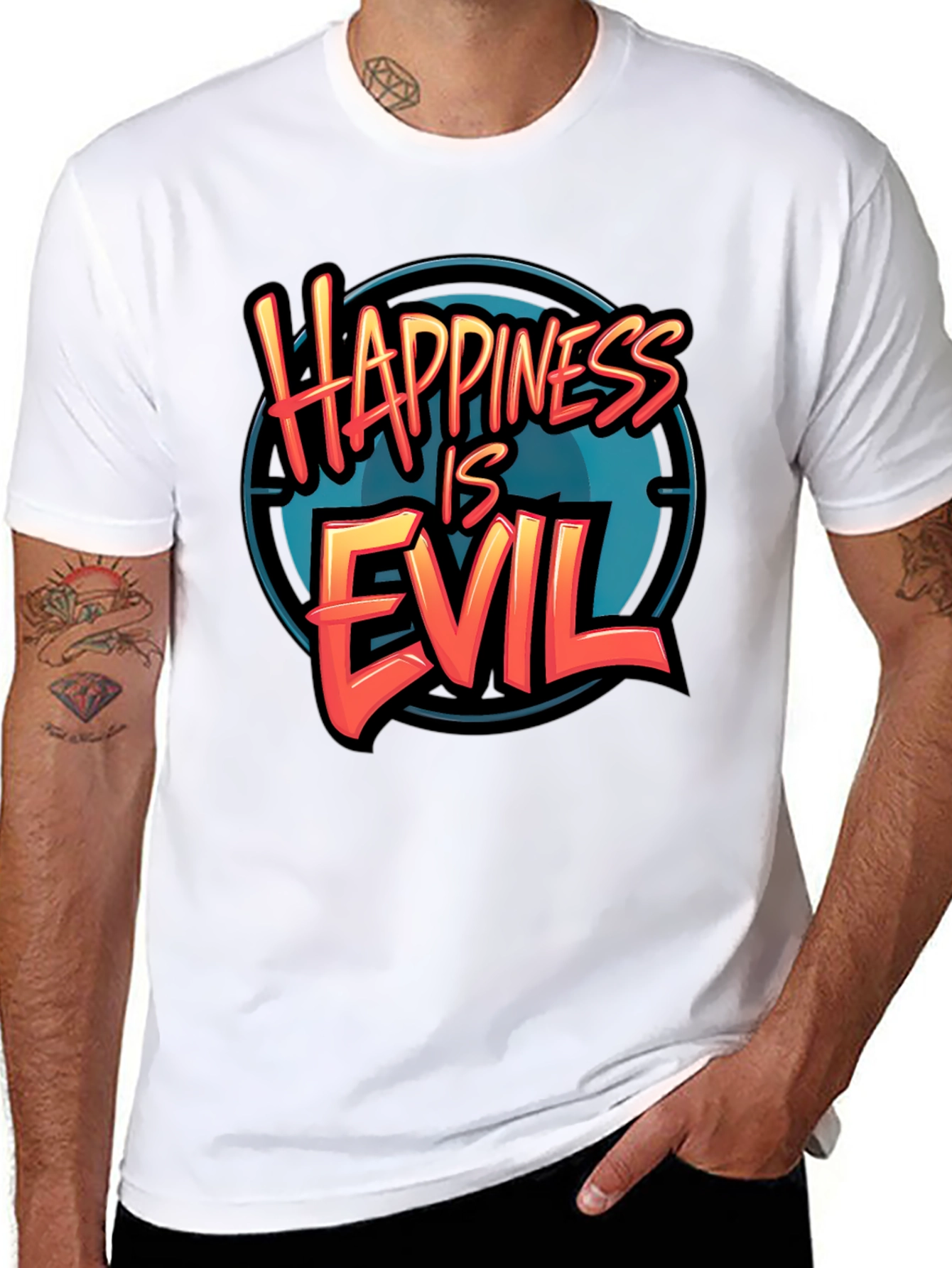 Happiness is Evil T-Shirt - Graphic Tee