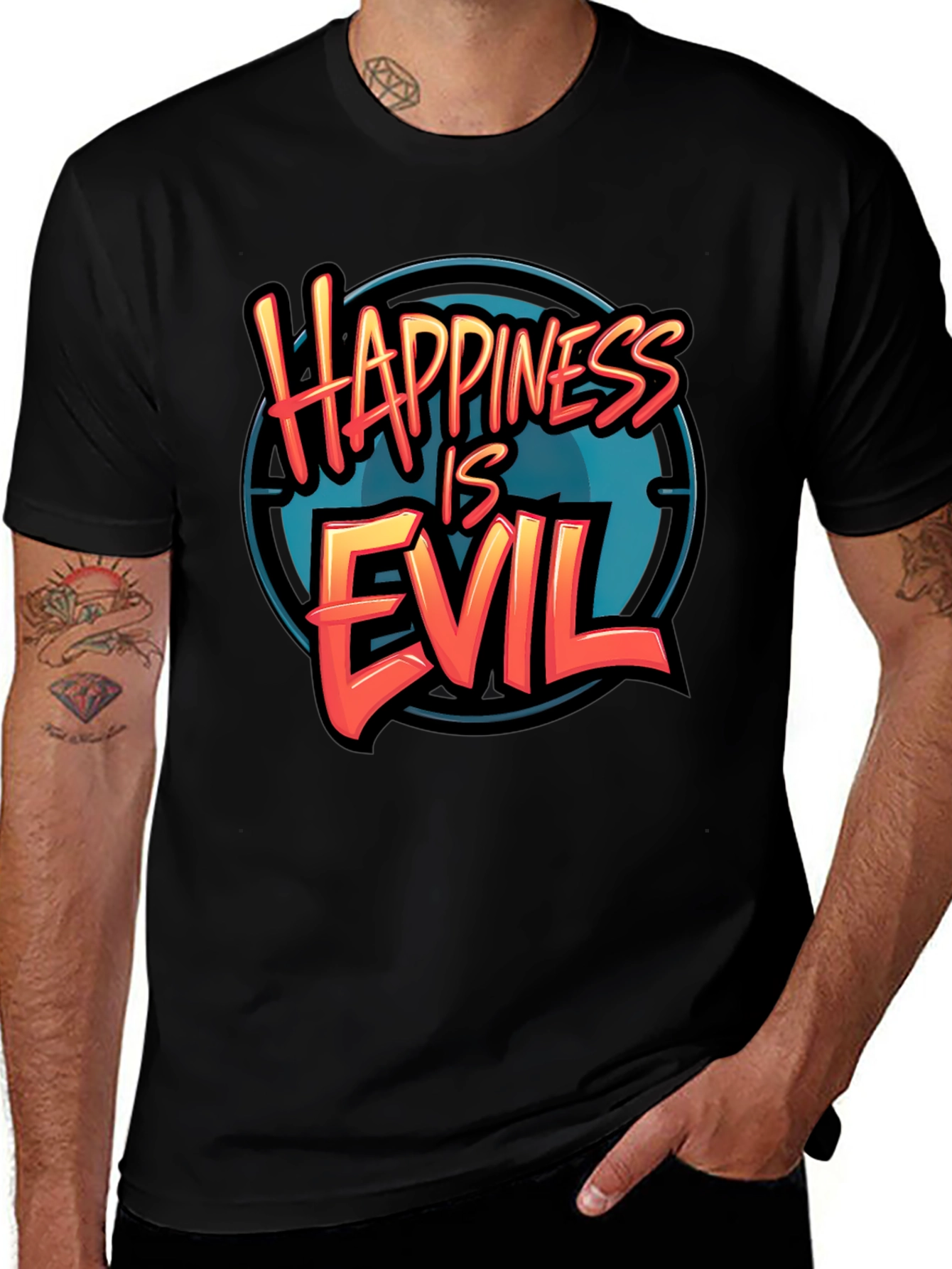 Happiness is Evil T-Shirt - Graphic Tee