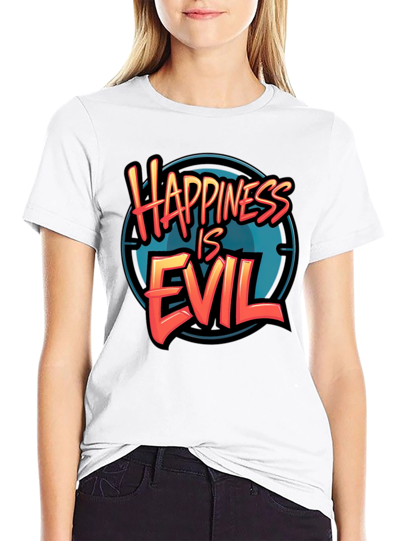 Happiness is Evil T-Shirt - Graphic Tee