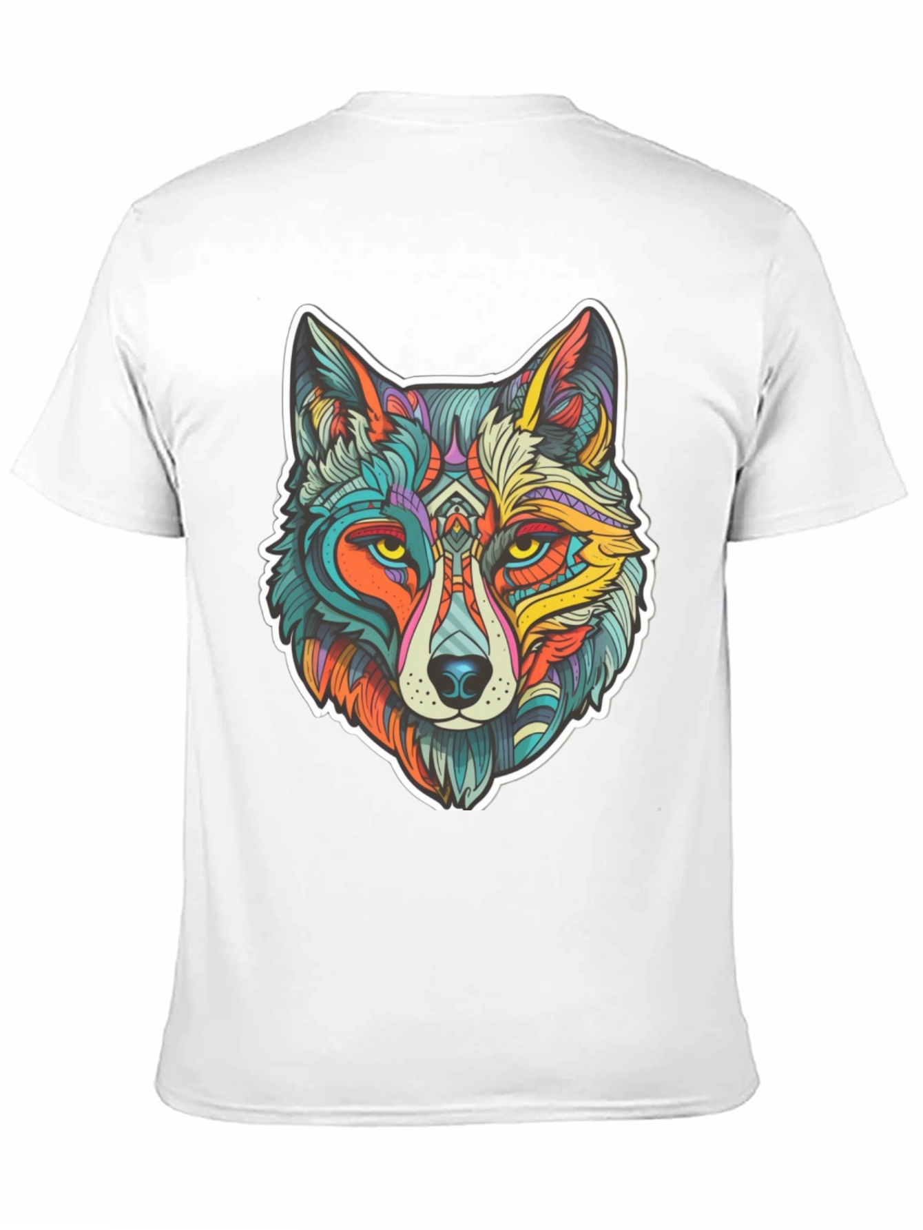 Wolf Art Graphic Print Black T-Shirt
