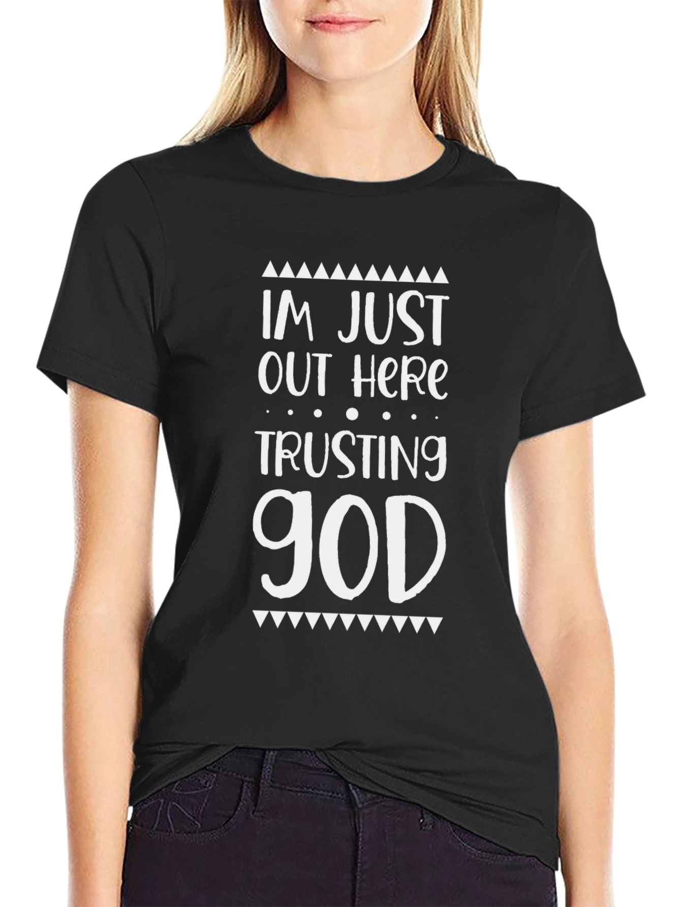 Trusting God Graphic Tee - Black Cotton Shirt