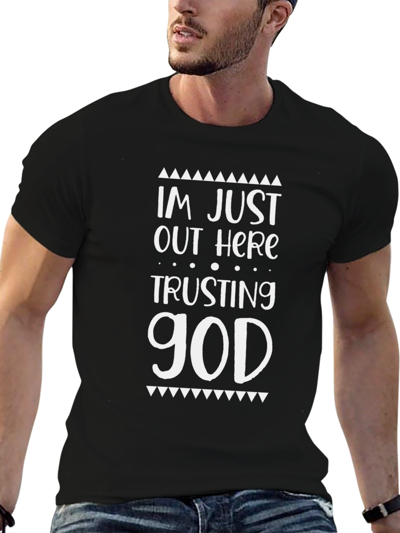 Trusting God Graphic Tee - Black Cotton Shirt