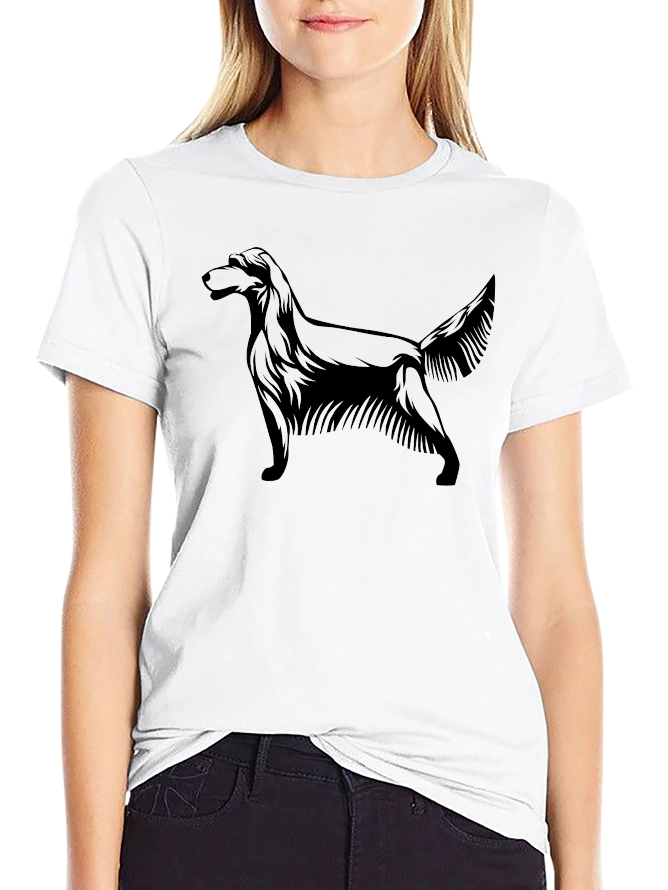 Black Dog Silhouette Graphic T-Shirt - Mens
