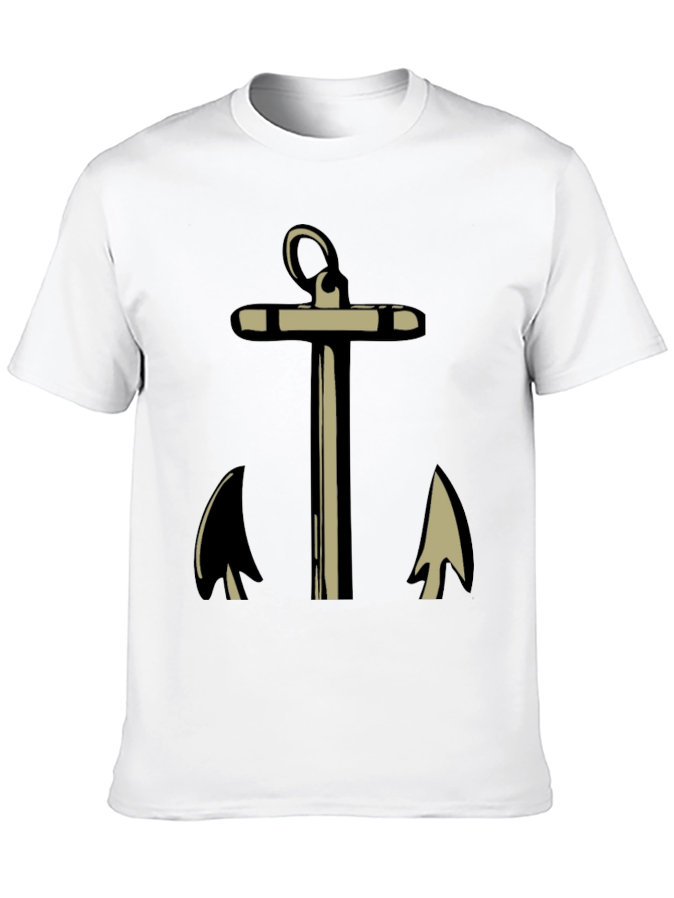 Nautical Anchor Graphic Tee - Black