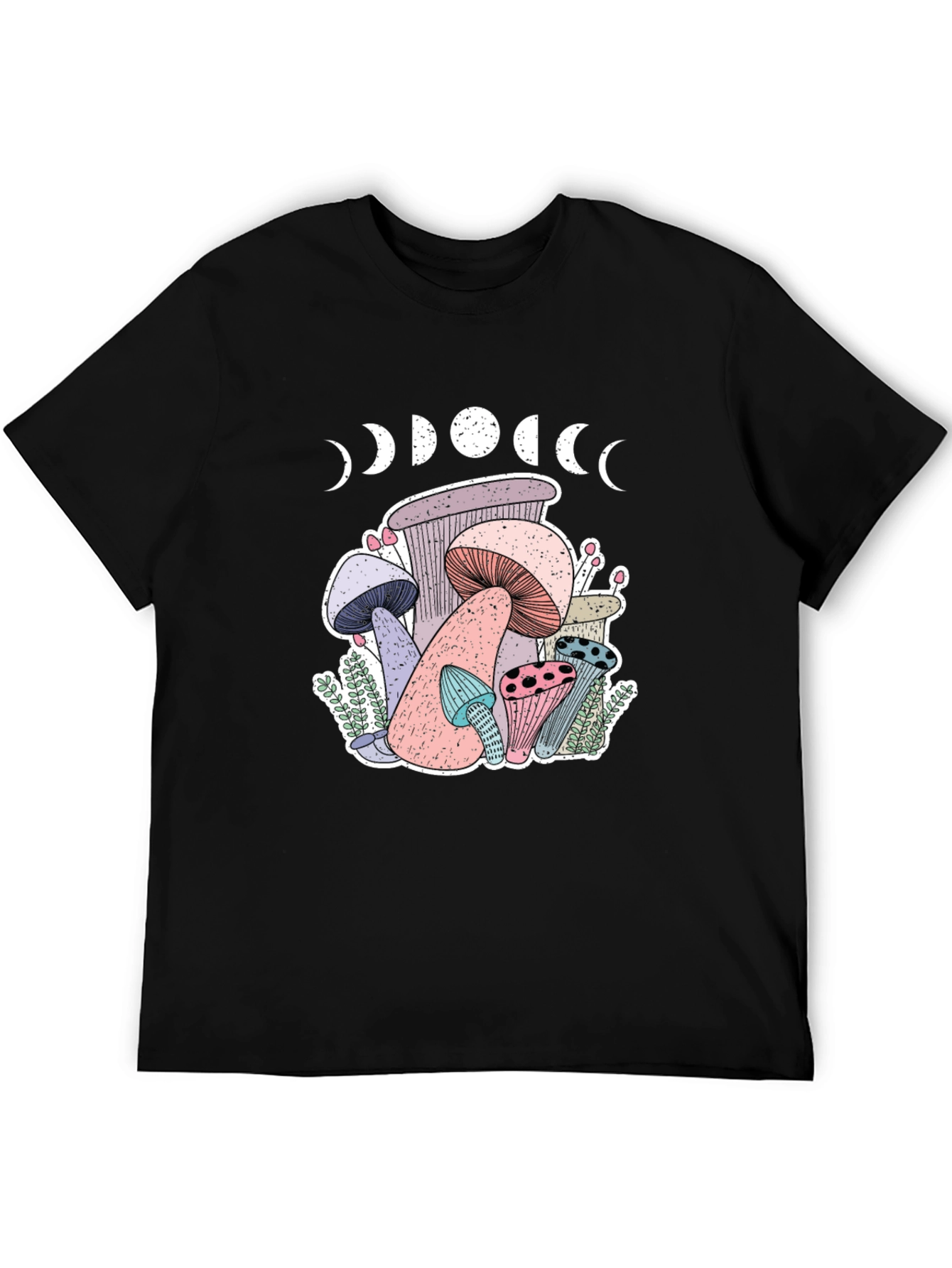 Mushroom Moon Phase Graphic T-Shirt