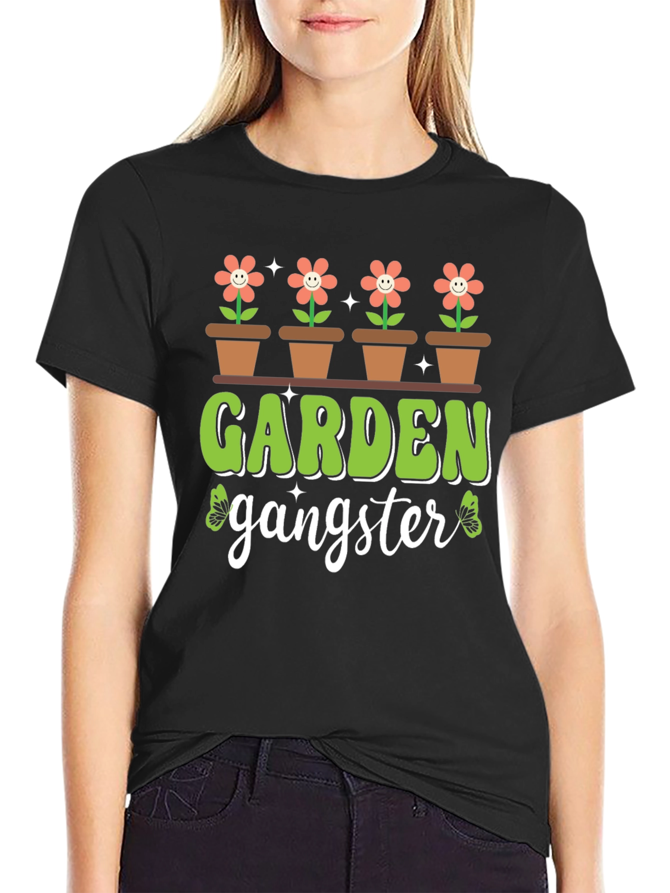 Garden Gangster T-Shirt - Floral Design
