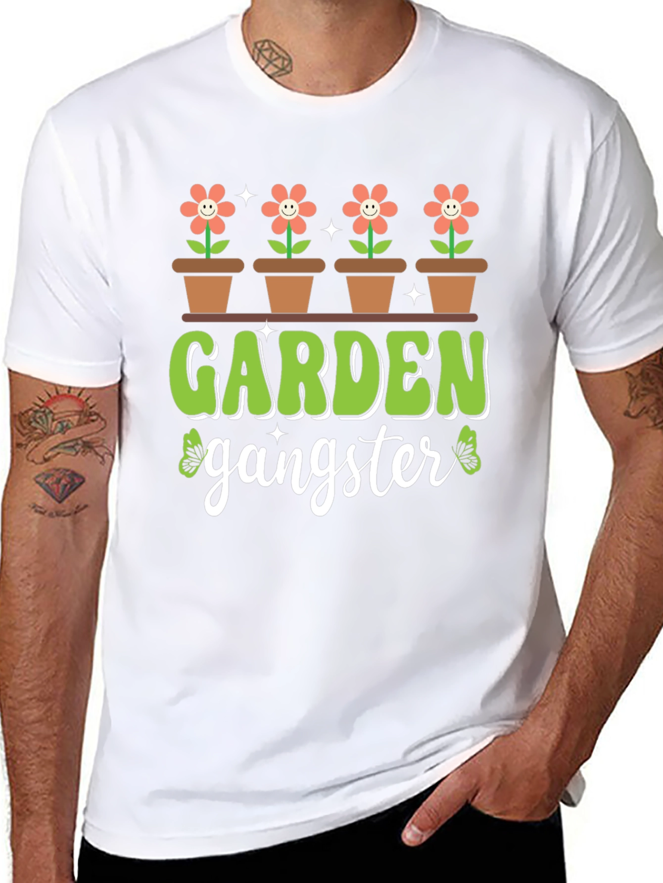 Garden Gangster T-Shirt - Floral Design