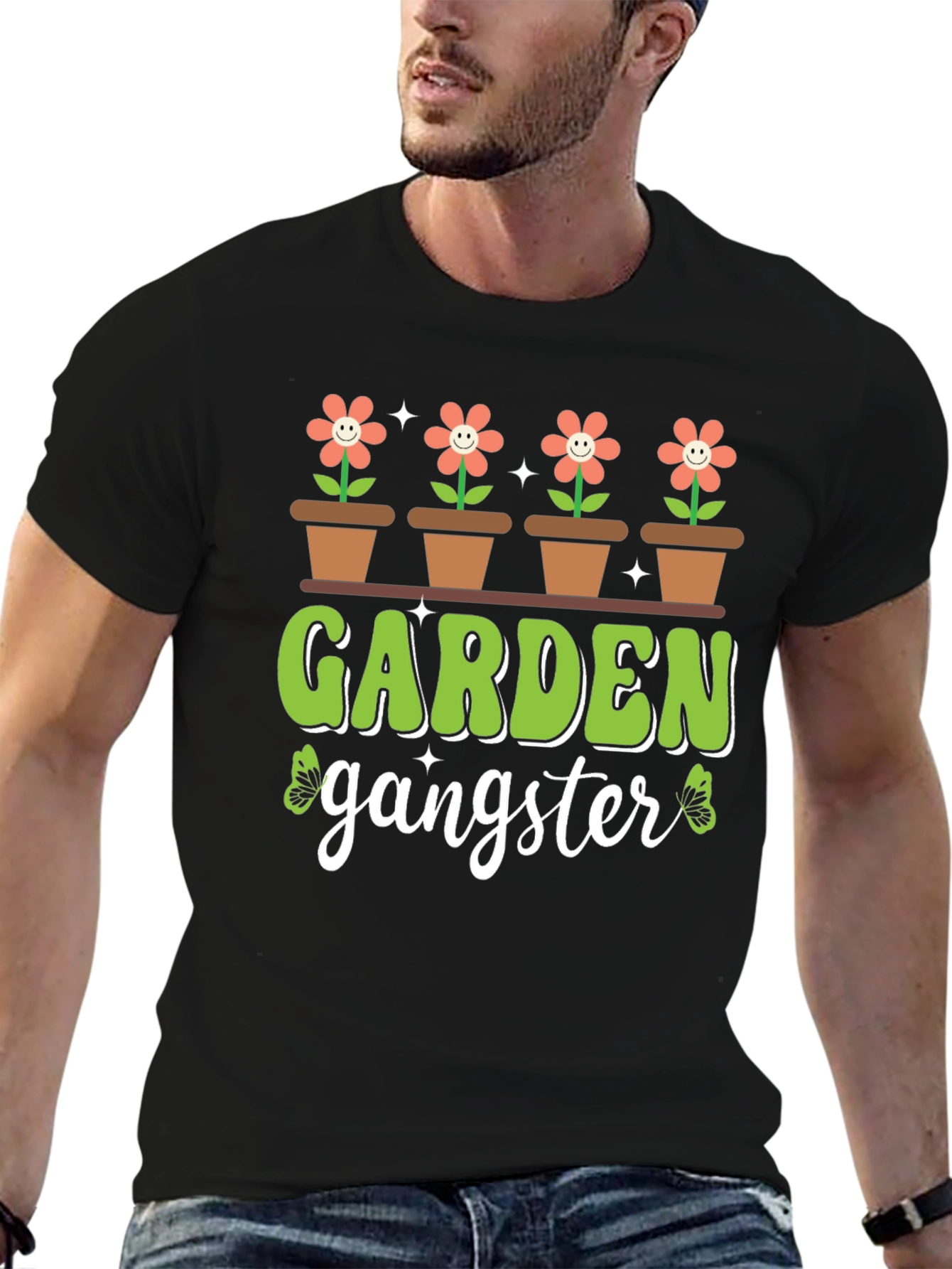Garden Gangster T-Shirt - Floral Design