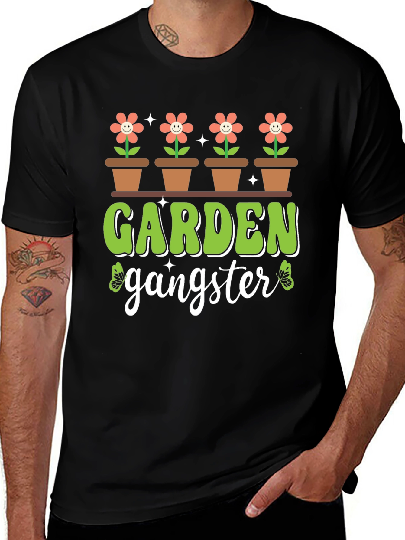Garden Gangster T-Shirt - Floral Design