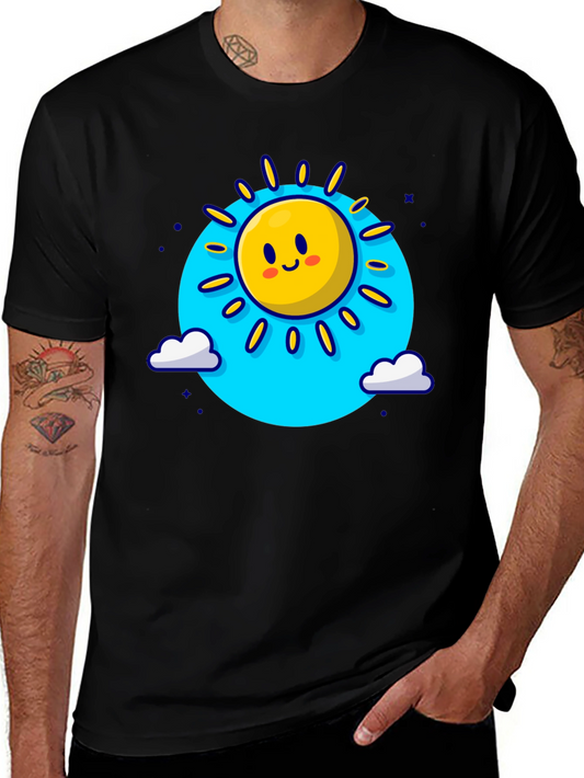 Sunny Day Graphic Tee - Fun & Casual Black T-Shirt