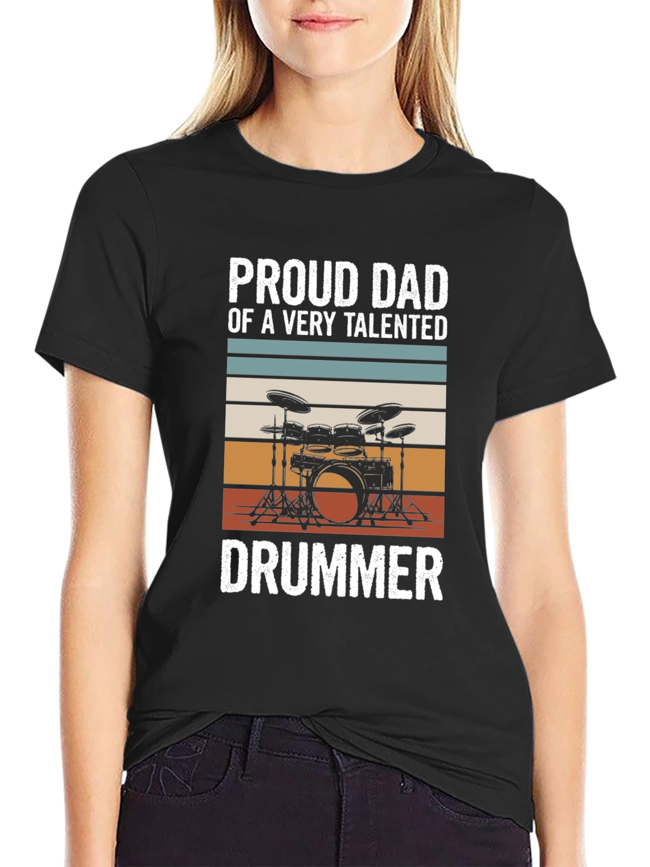 Proud Dad Drummer T-Shirt - Musical Parent Tee