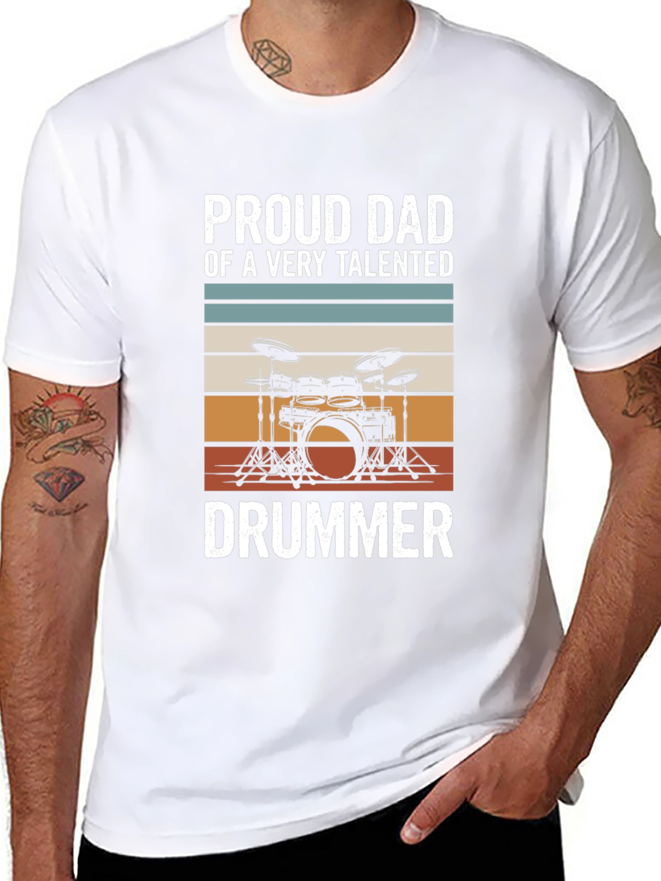 Proud Dad Drummer T-Shirt - Musical Parent Tee