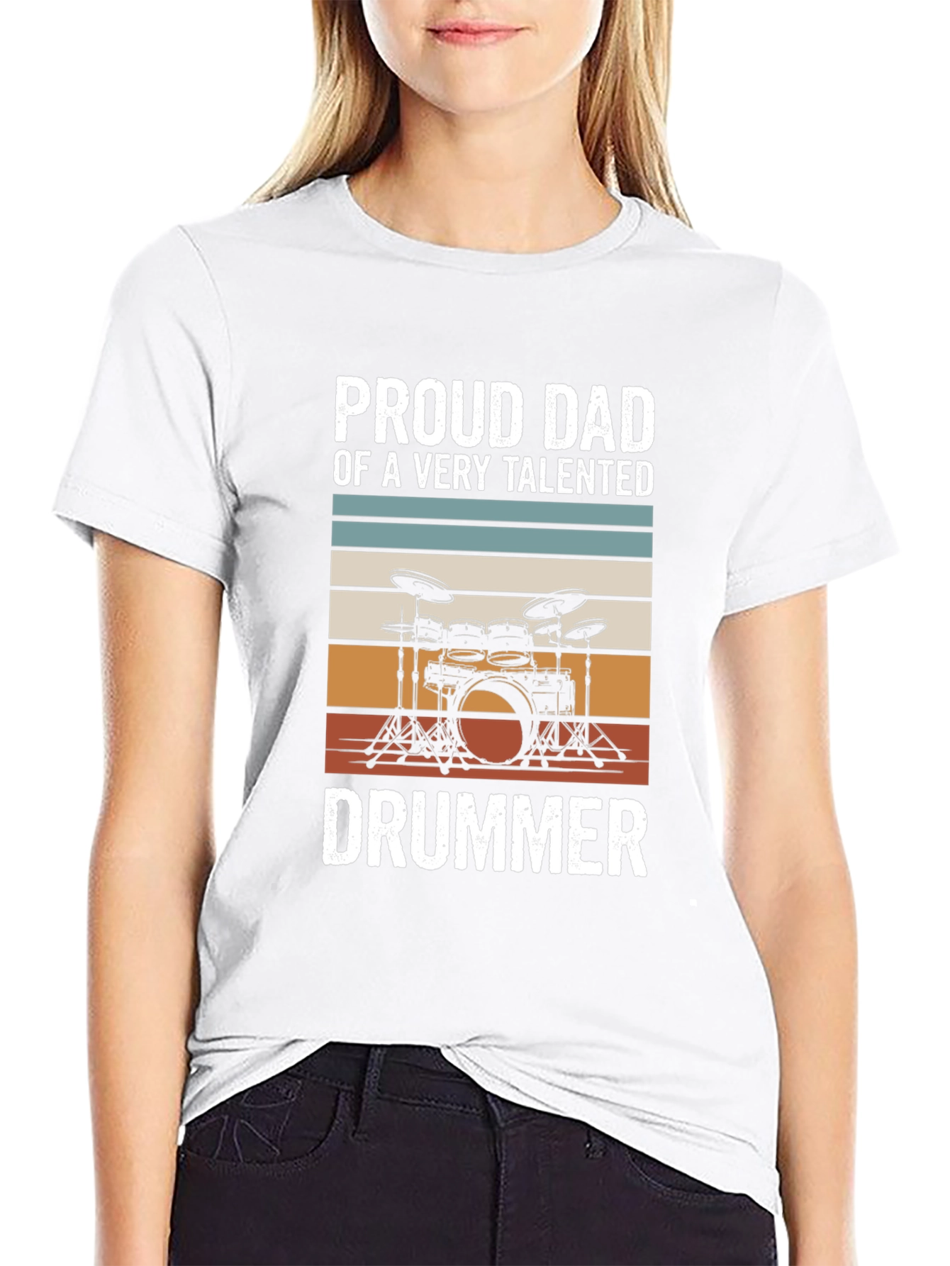Proud Dad Drummer T-Shirt - Musical Parent Tee