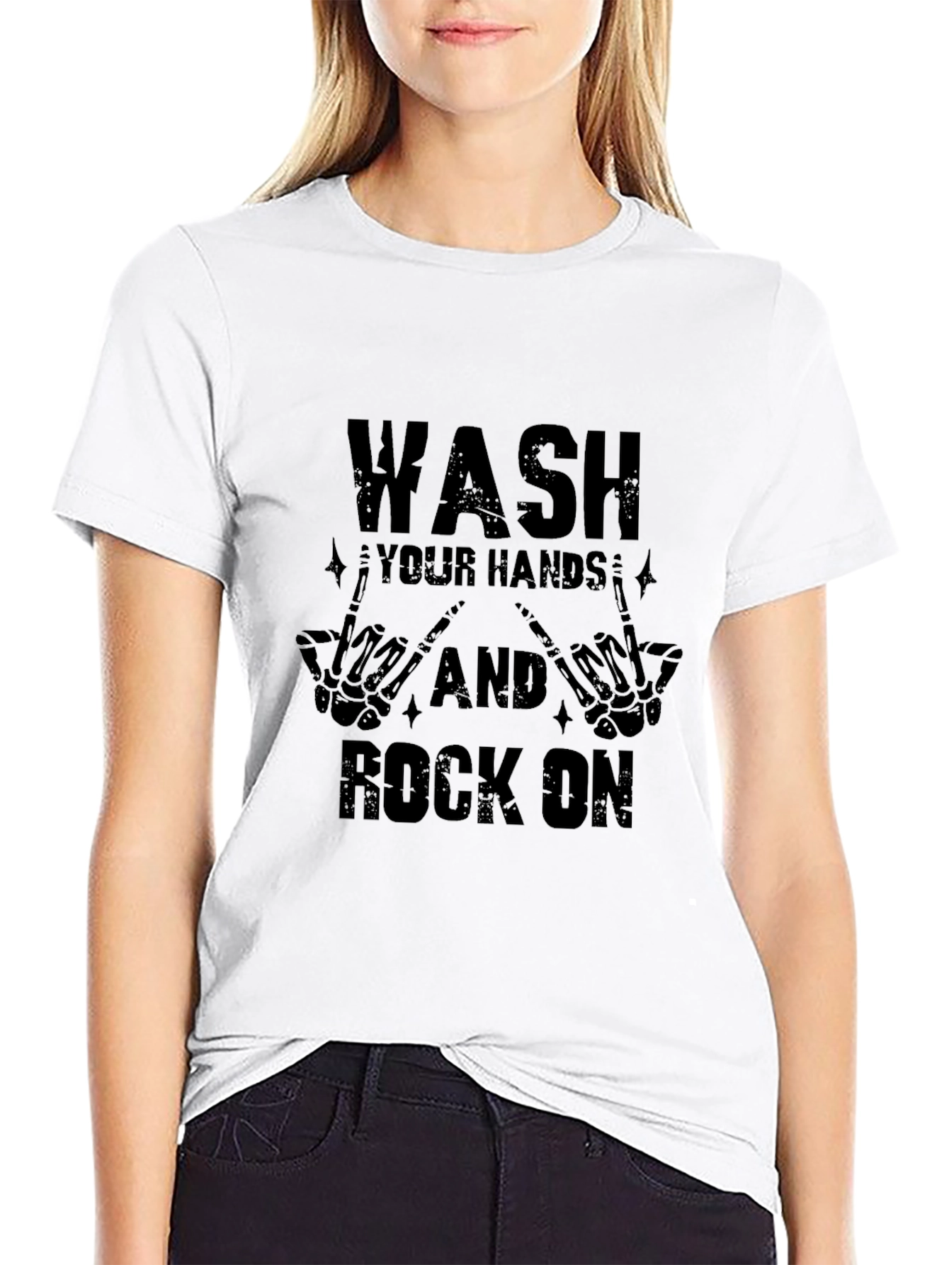 Wash Your Hands and Rock On Graphic Tee