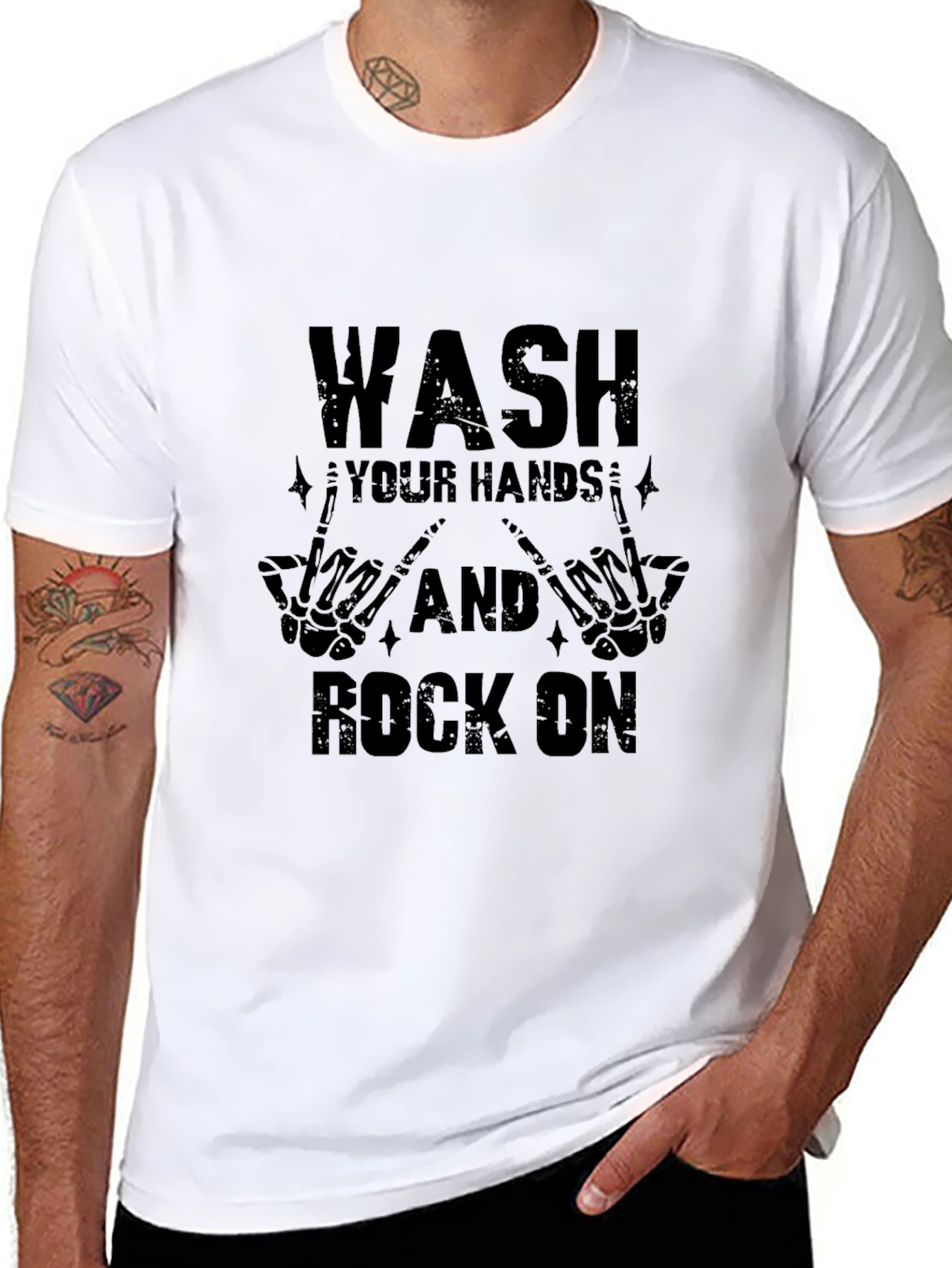 Wash Your Hands and Rock On Graphic Tee