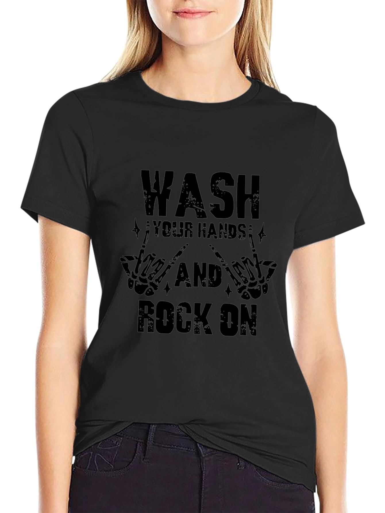 Wash Your Hands and Rock On Graphic Tee