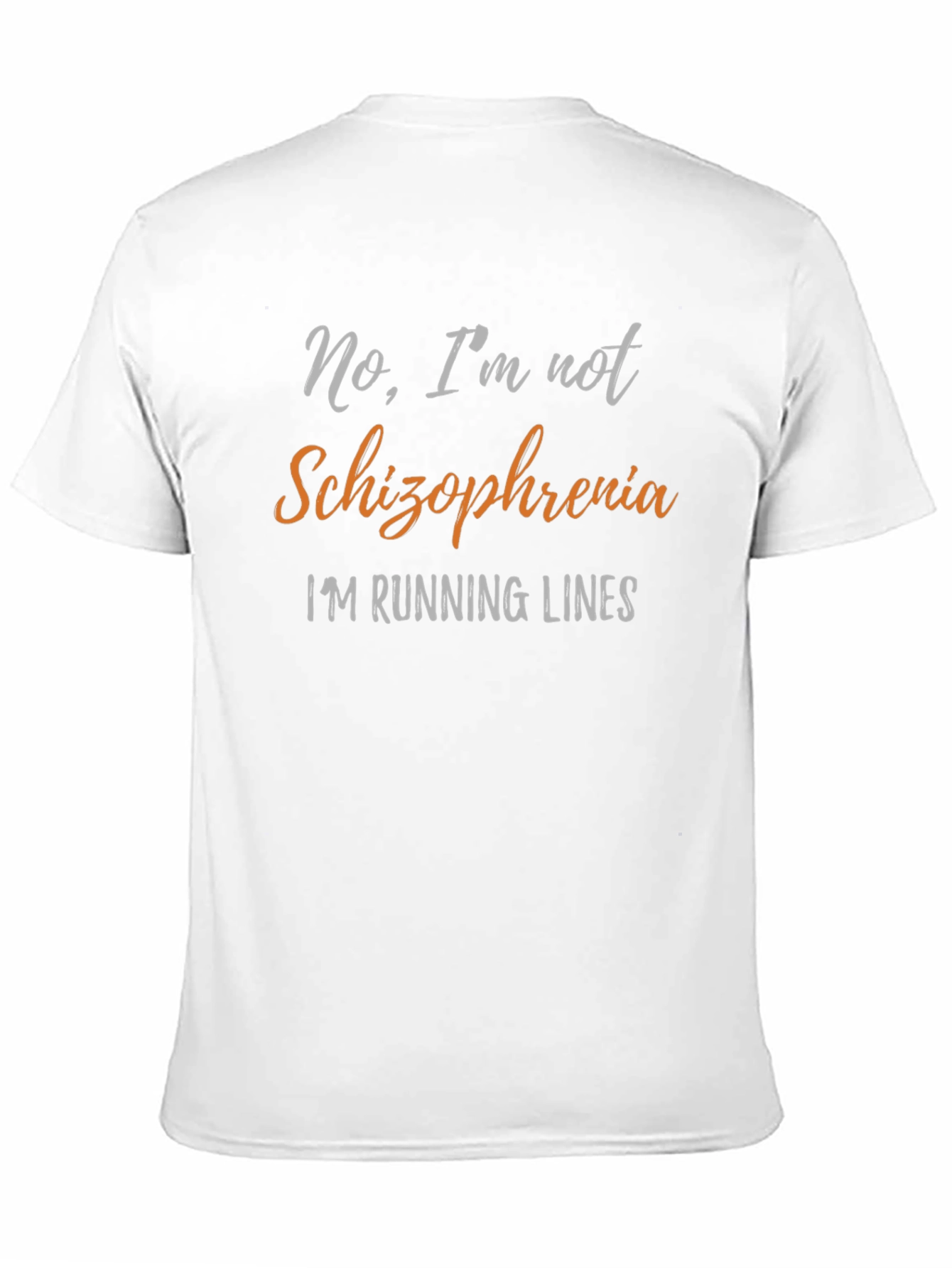 Funny Schizophrenia Running Lines Black T-Shirt