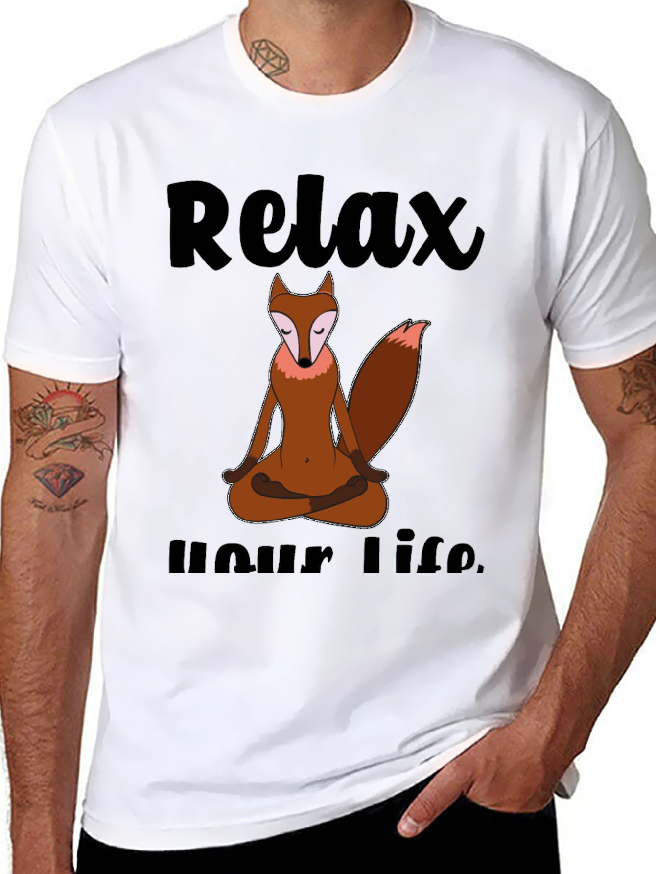Relax Your Life Meditation Fox T-Shirt