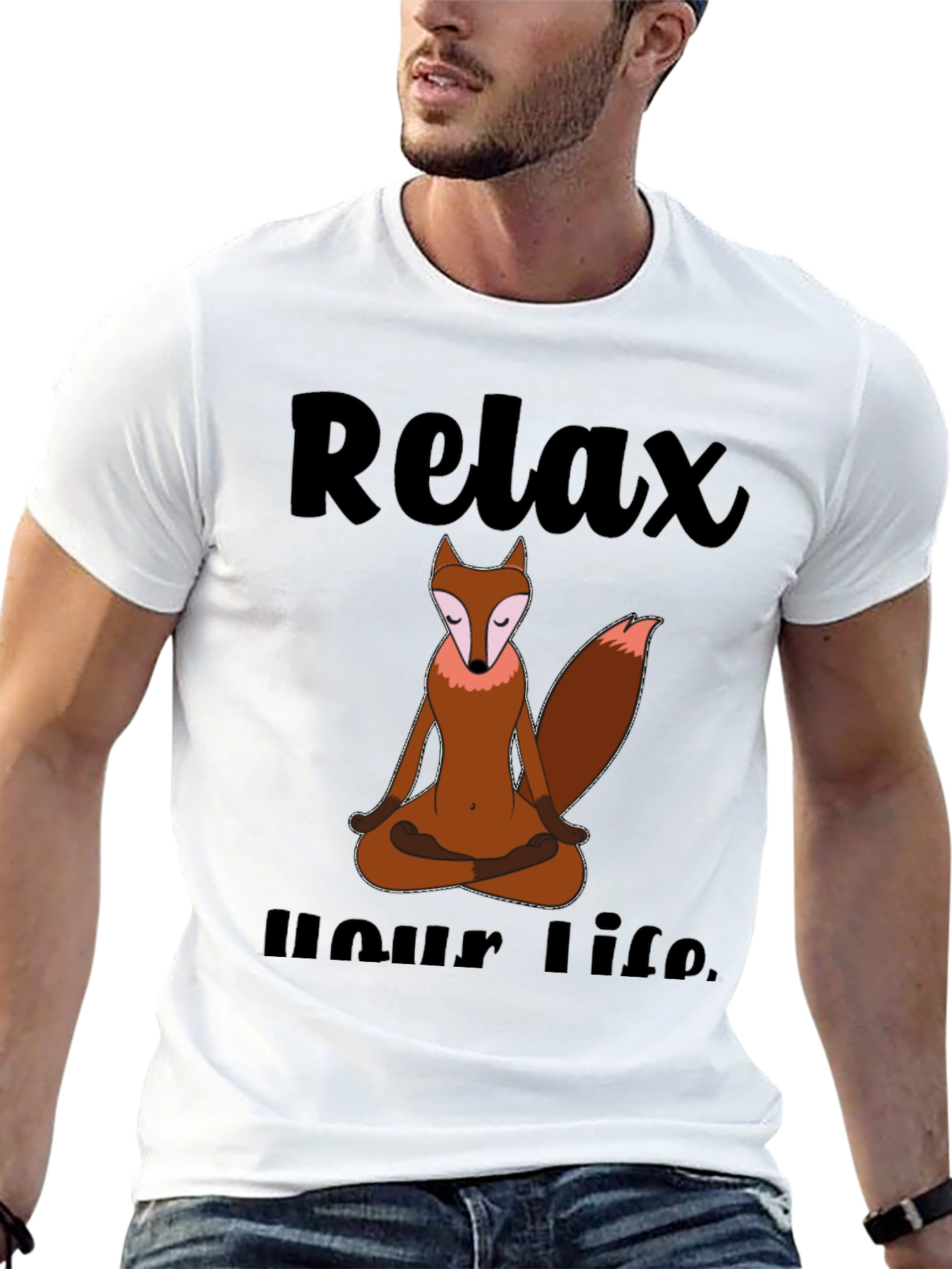 Relax Your Life Meditation Fox T-Shirt