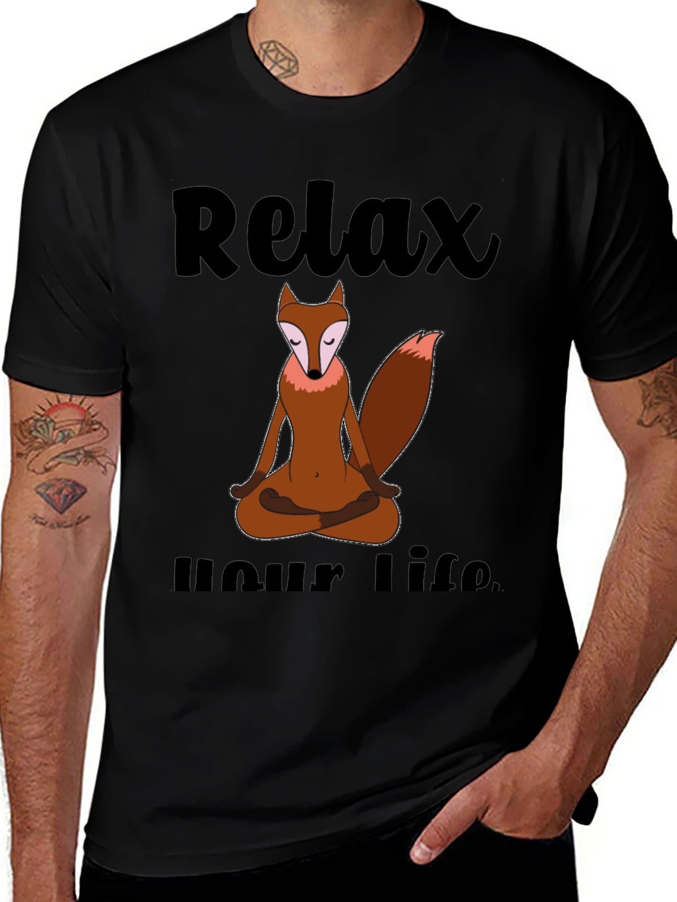 Relax Your Life Meditation Fox T-Shirt