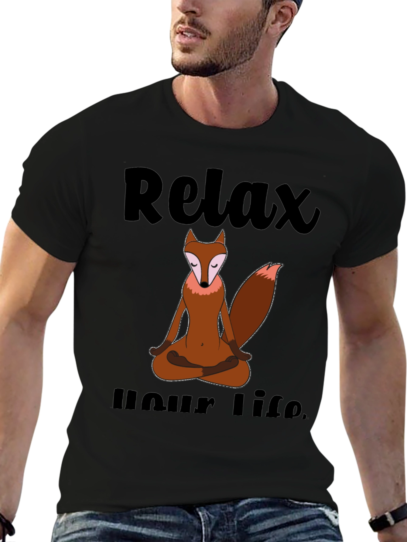 Relax Your Life Meditation Fox T-Shirt