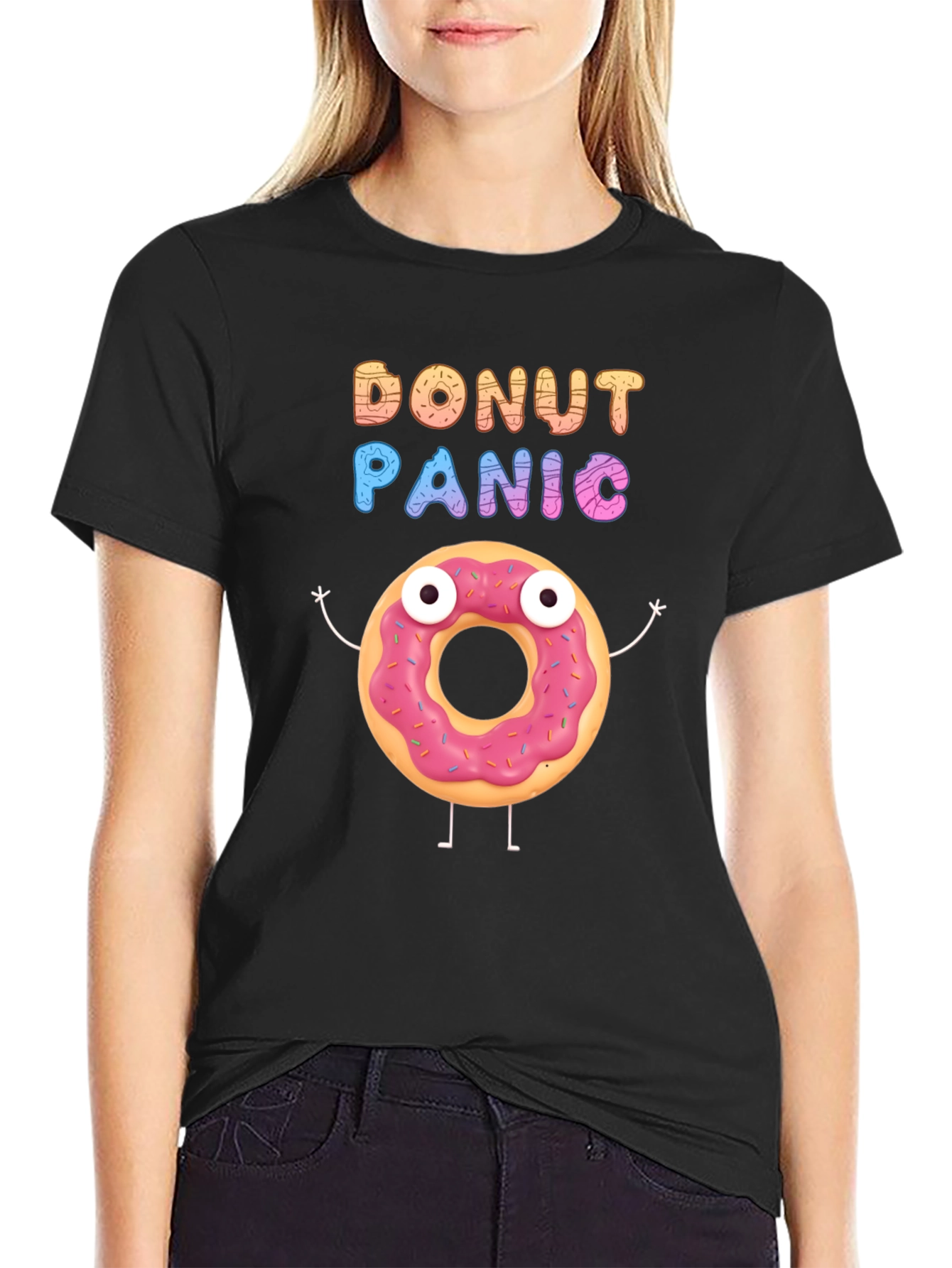 Donut Panic Graphic Tee - Funny Food T-Shirt