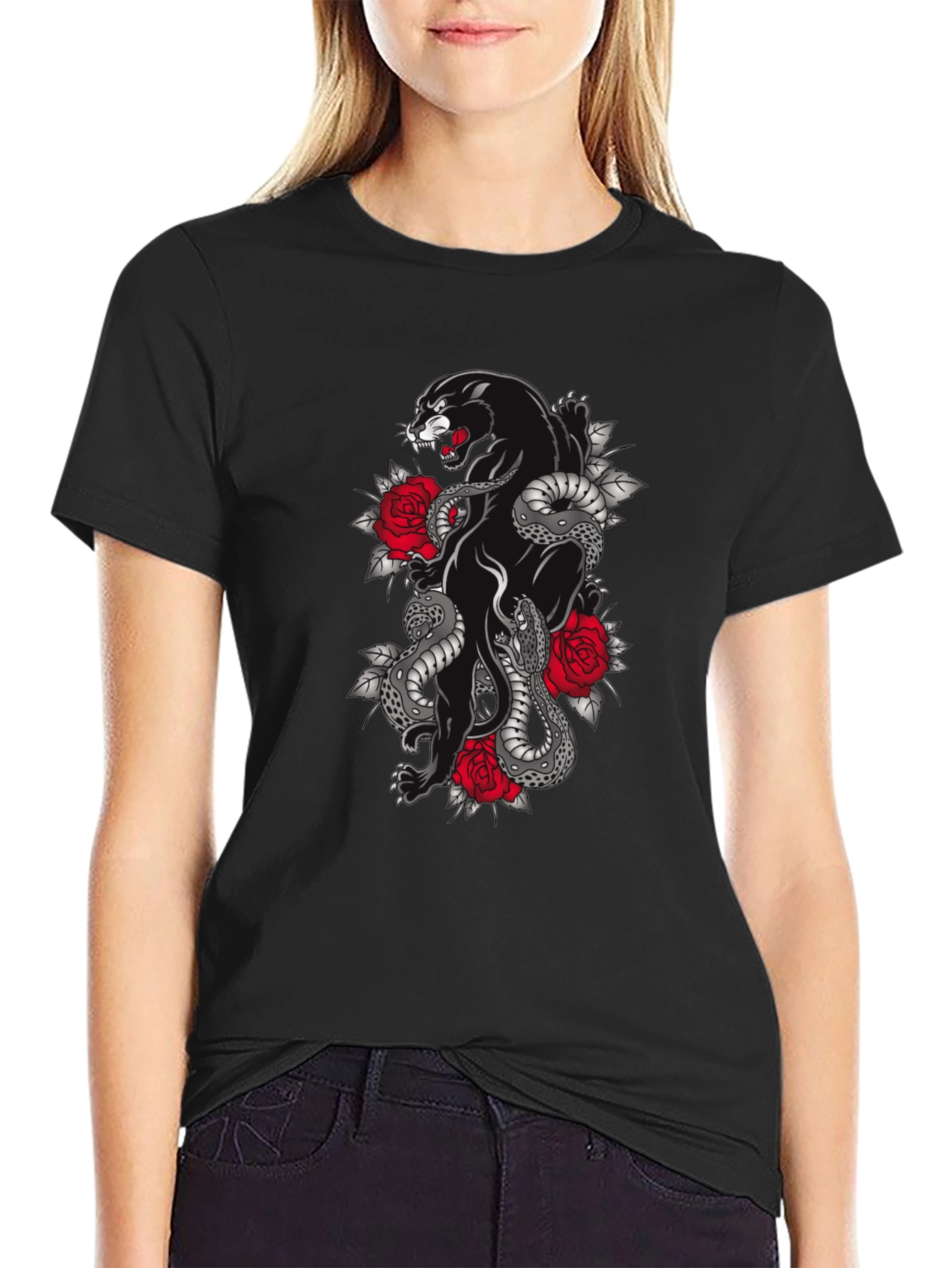Panther & Snake Graphic T-Shirt