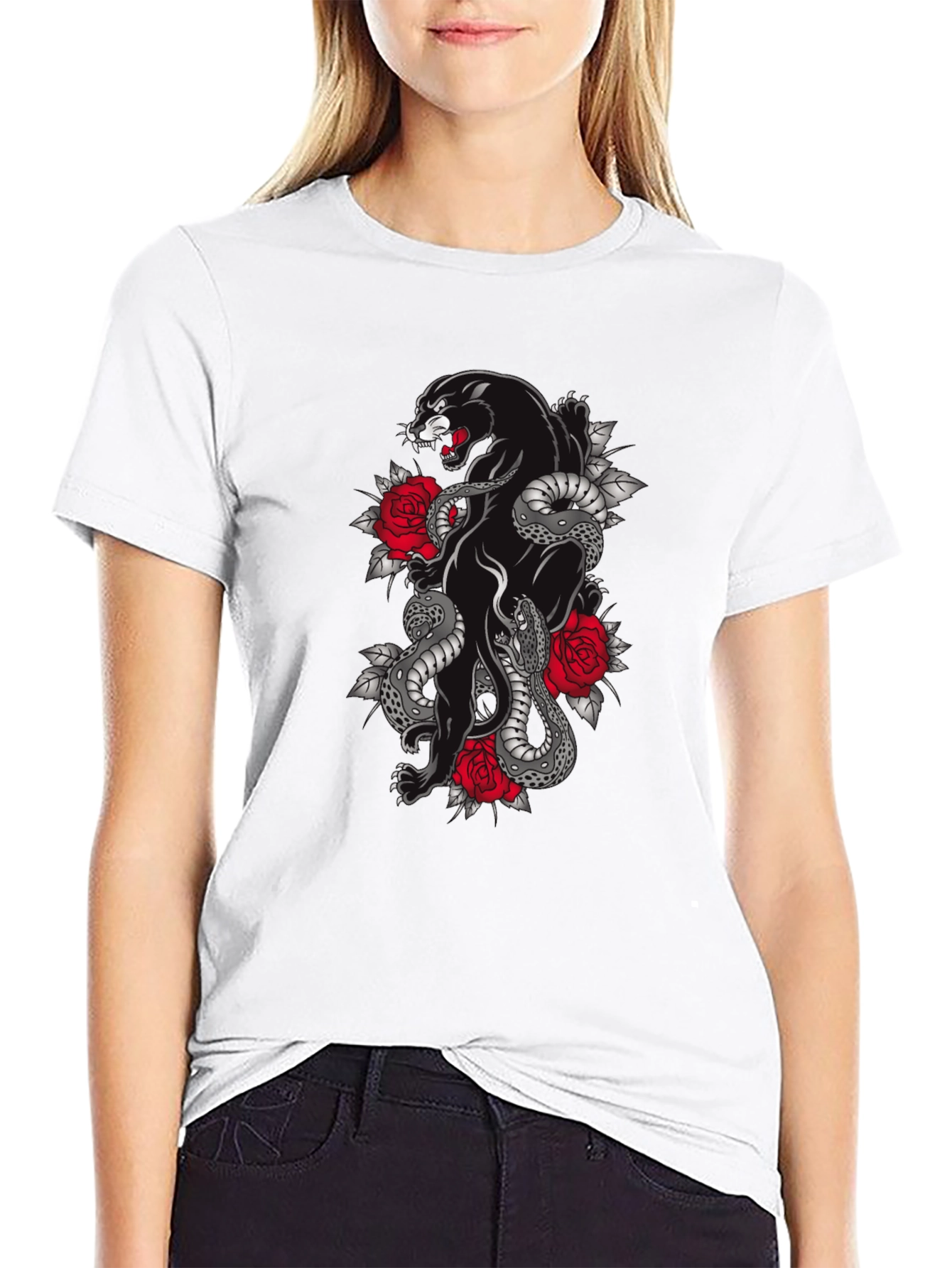 Panther & Snake Graphic T-Shirt