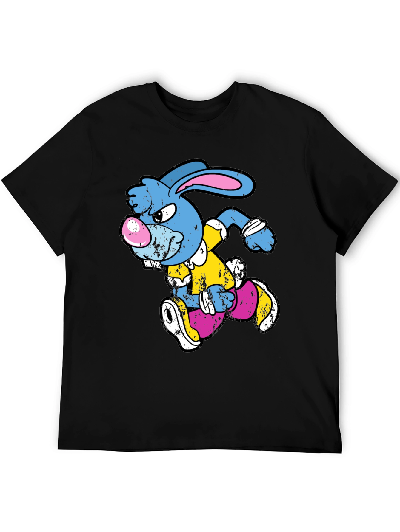 Running Rabbit Graphic T-Shirt - Black Cotton Tee