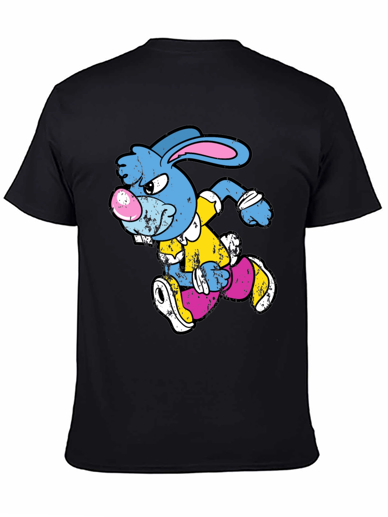 Running Rabbit Graphic T-Shirt - Black Cotton Tee