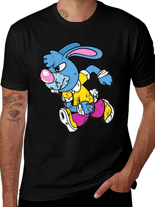 Running Rabbit Graphic T-Shirt - Black Cotton Tee