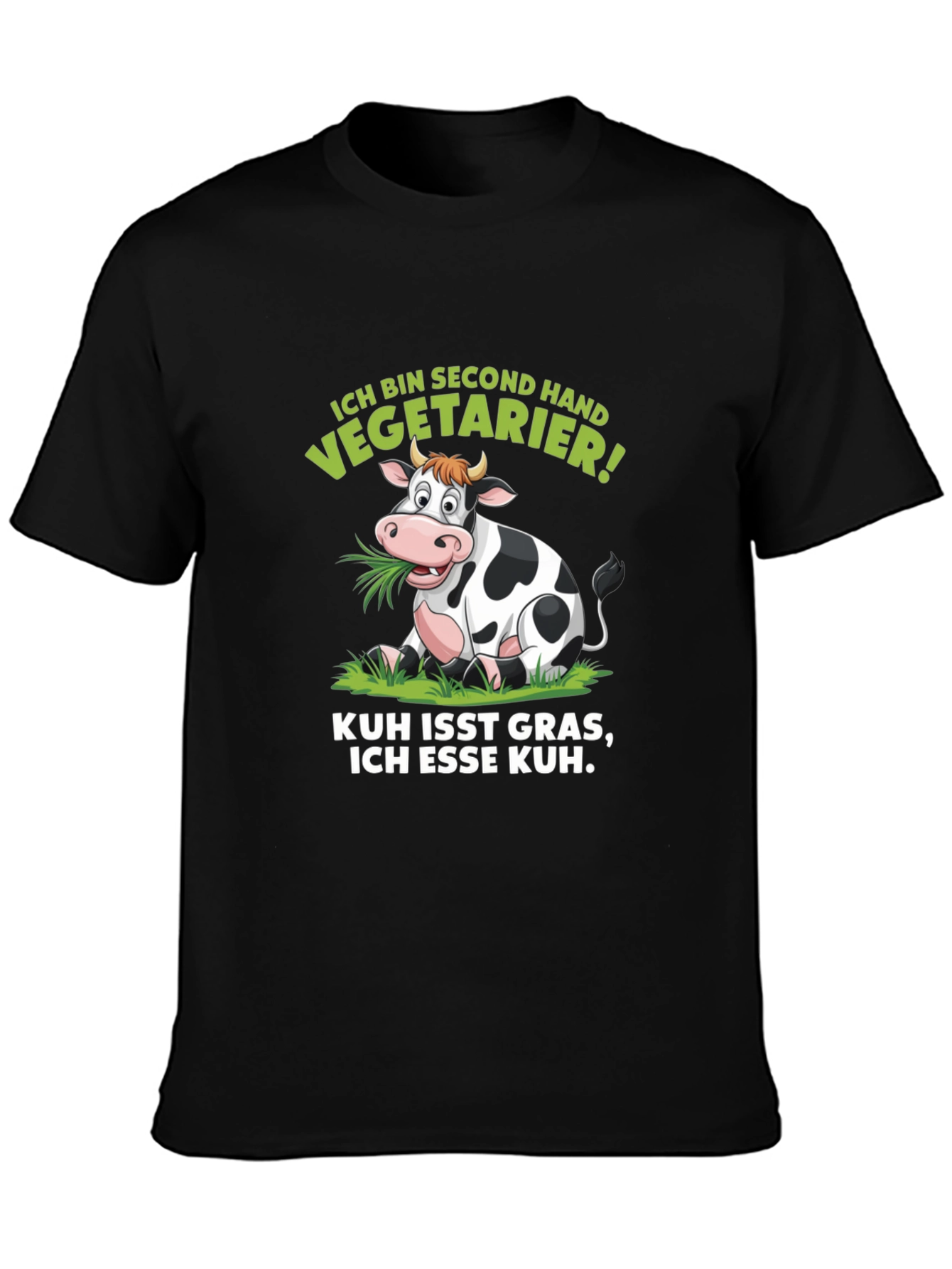 Second-Hand Vegetarian T-Shirt - Cow Design