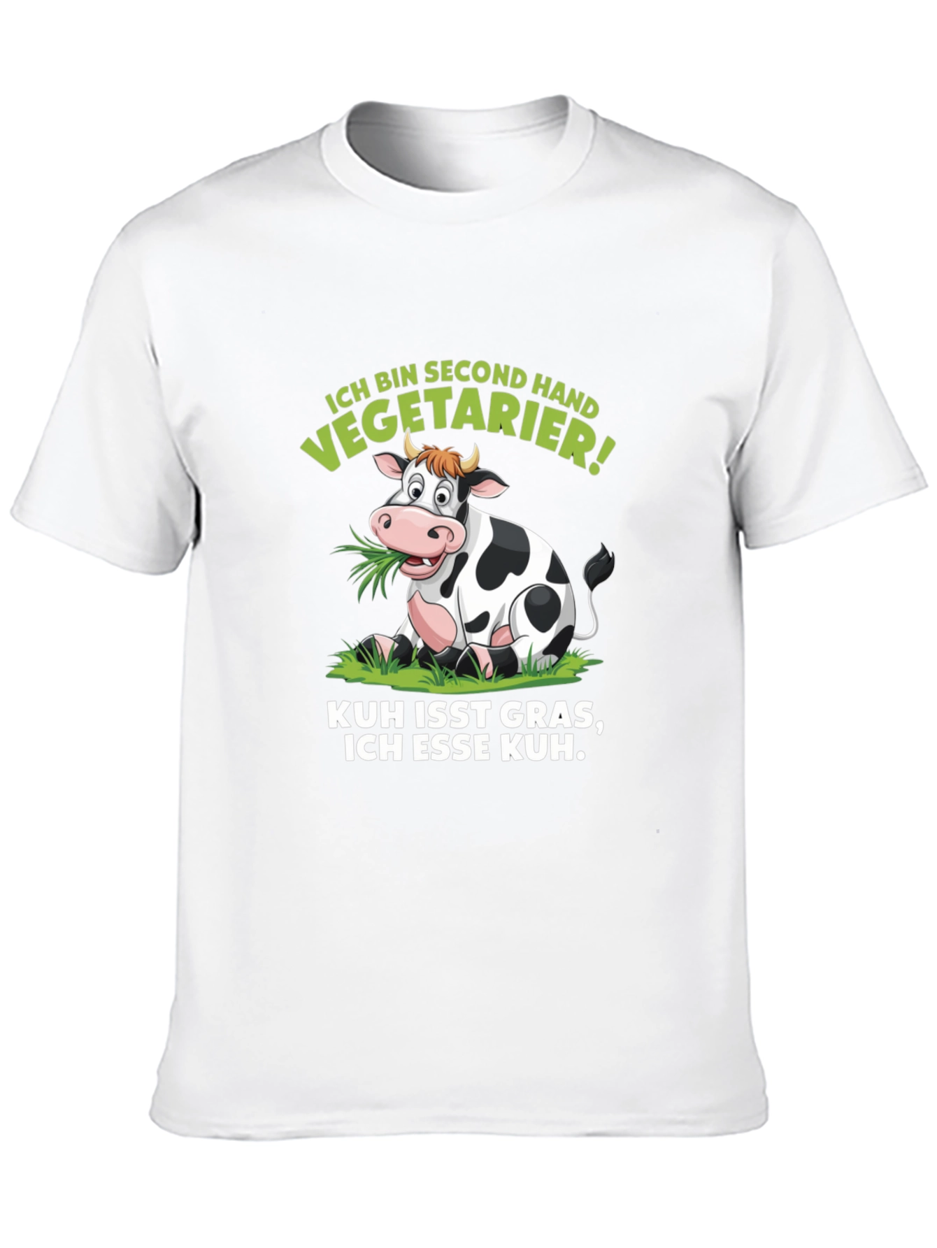 Second-Hand Vegetarian T-Shirt - Cow Design