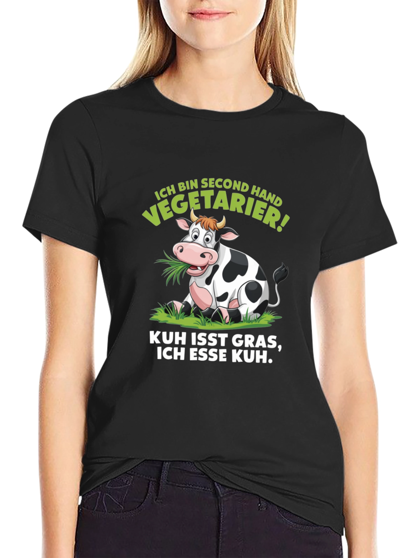 Second-Hand Vegetarian T-Shirt - Cow Design