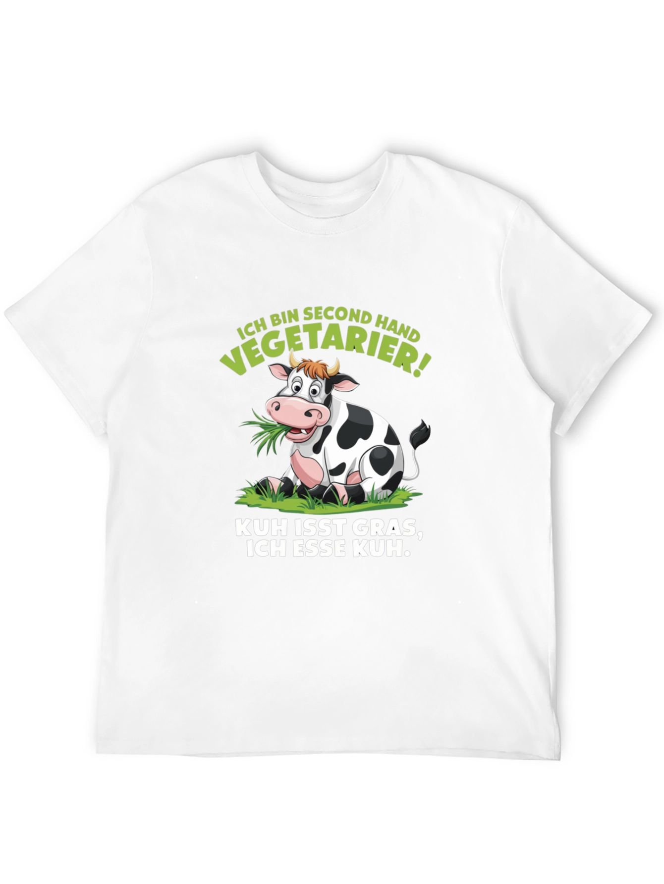 Second-Hand Vegetarian T-Shirt - Cow Design