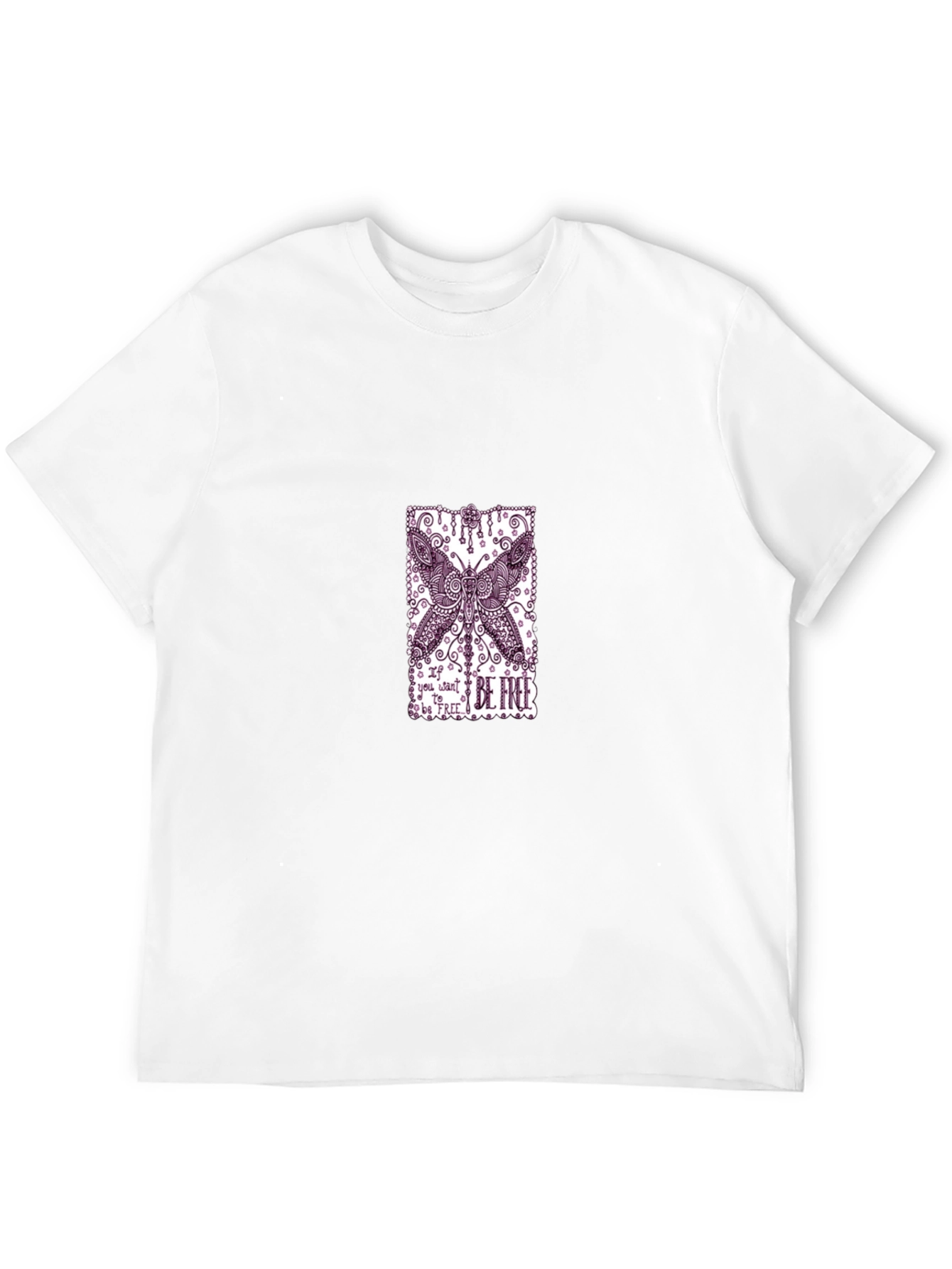 Butterfly Graphic Black Tee - Be Free