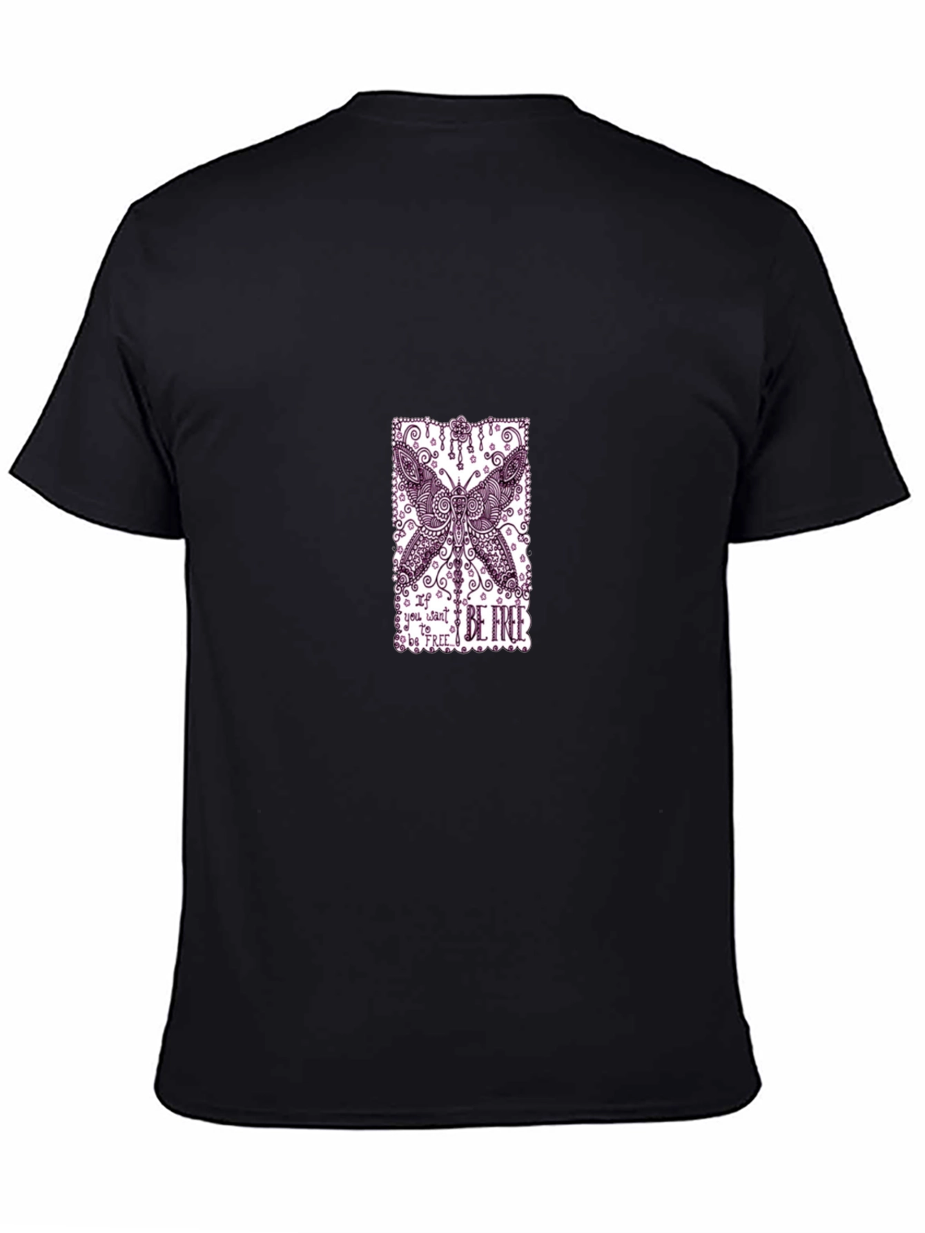 Butterfly Graphic Black Tee - Be Free