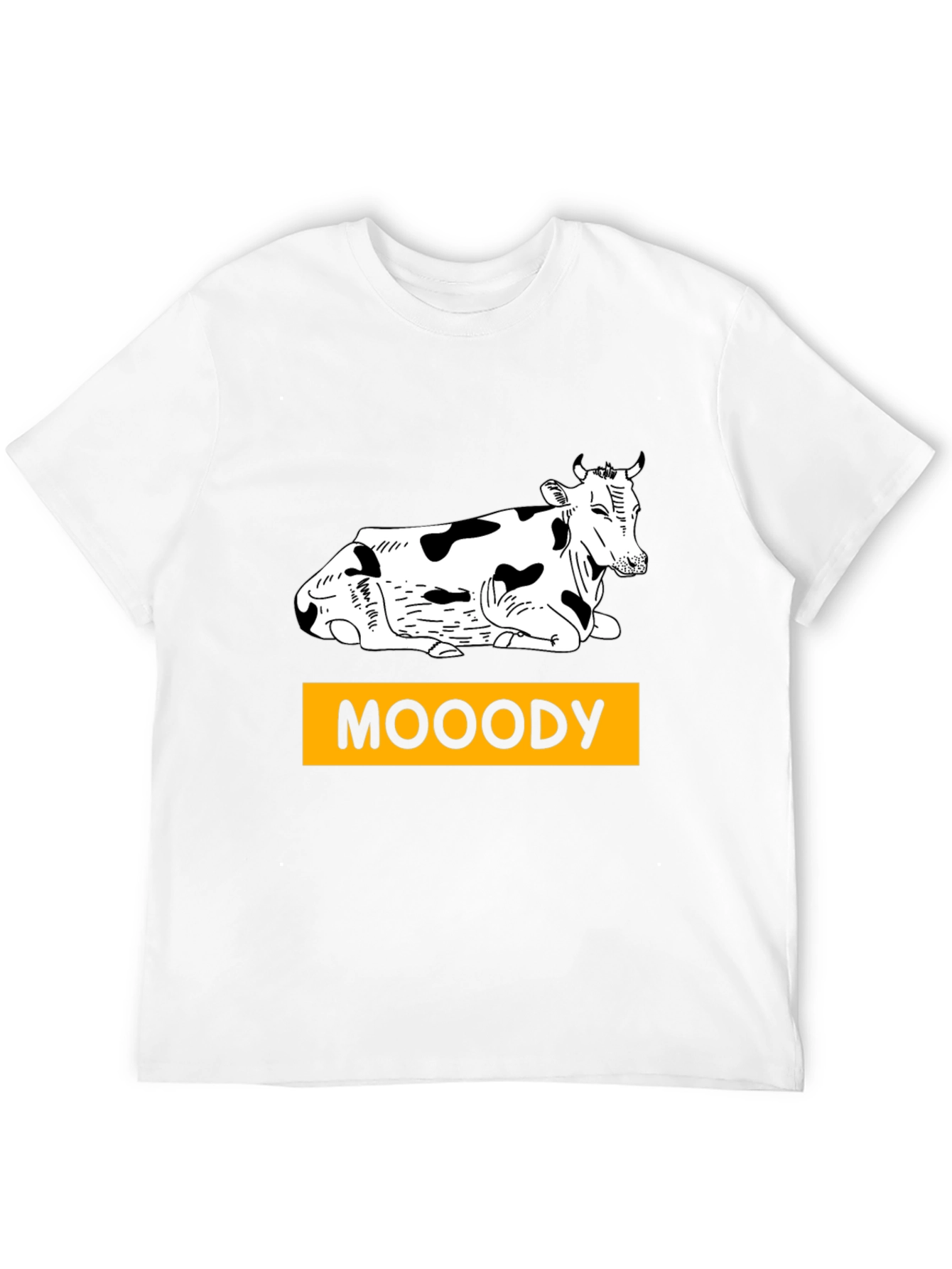 Moody Cow Graphic T-Shirt - Black Casual Wear
