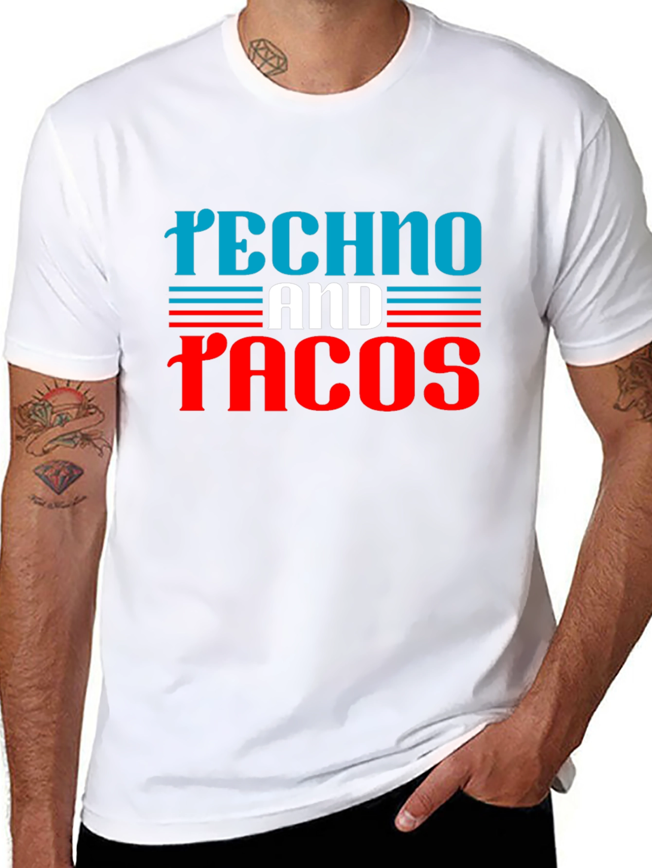 Techno and Tacos Graphic Tee - Black