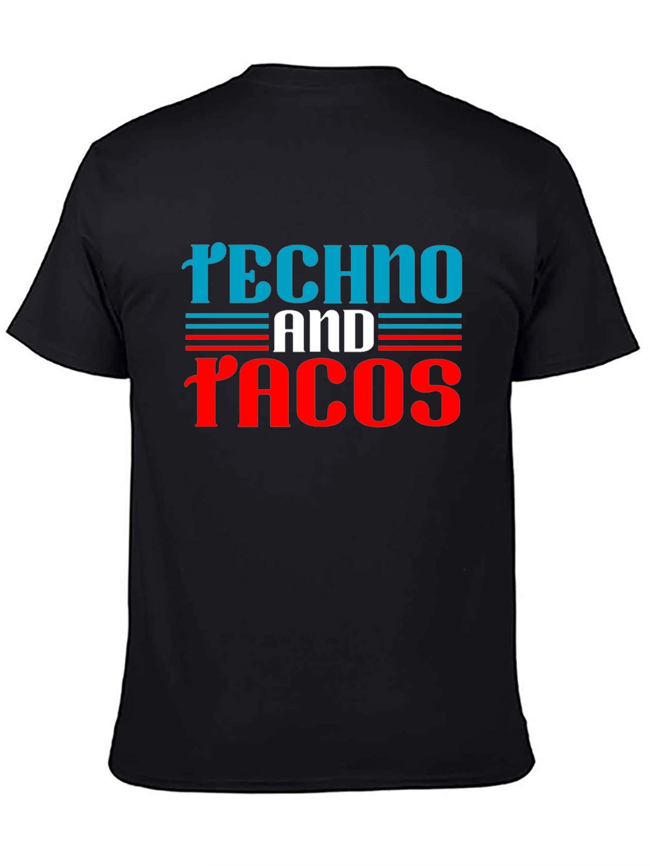 Techno and Tacos Graphic Tee - Black