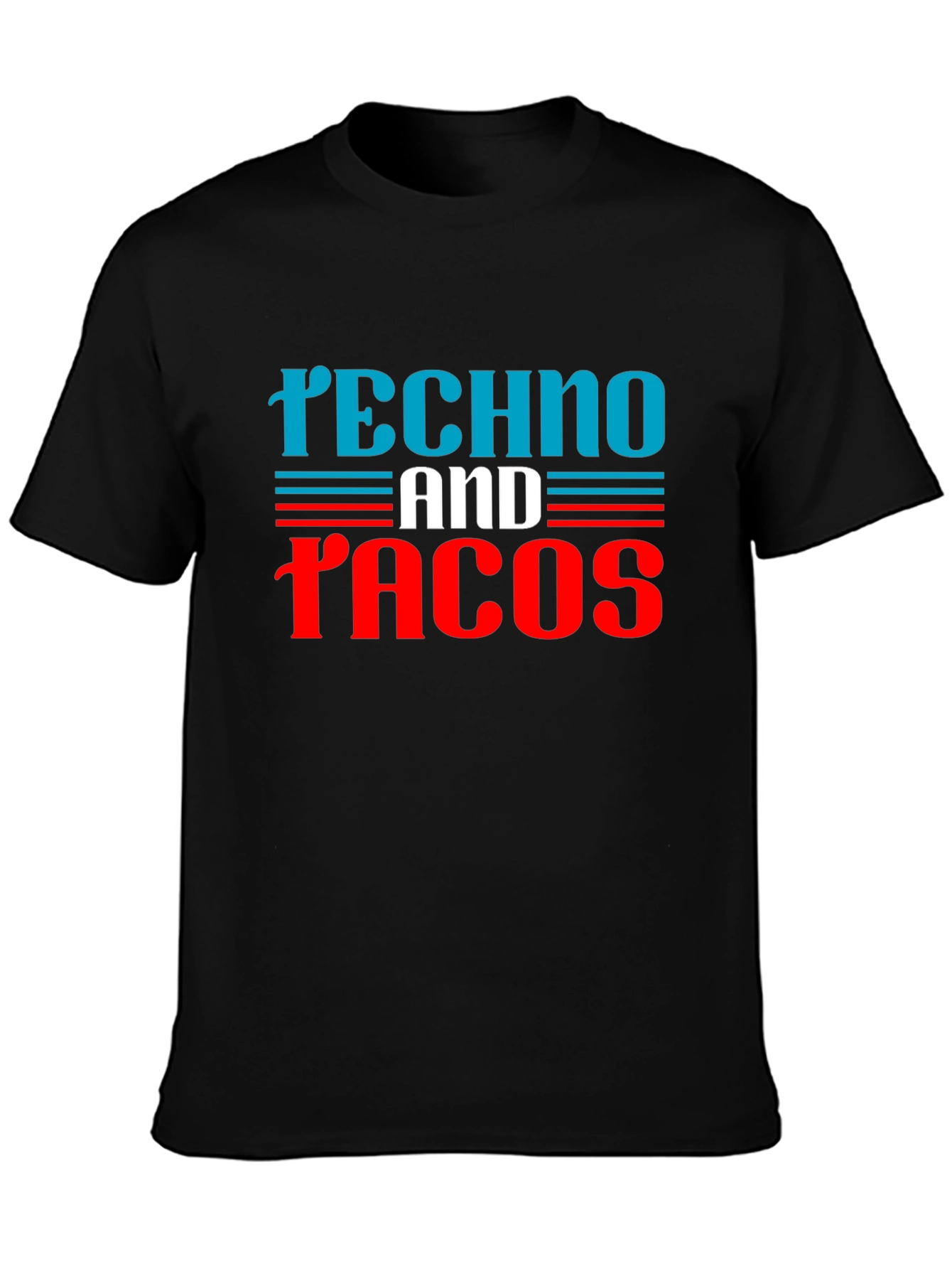 Techno and Tacos Graphic Tee - Black