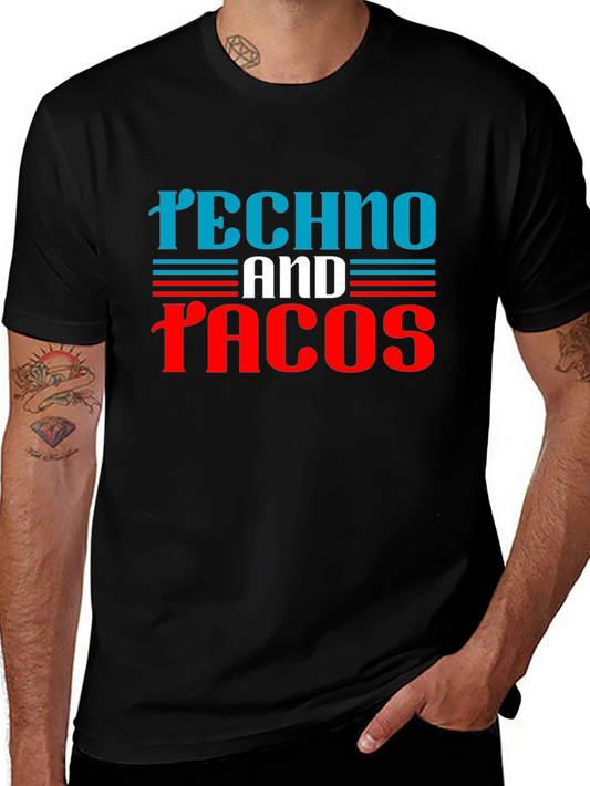 Techno and Tacos Graphic Tee - Black