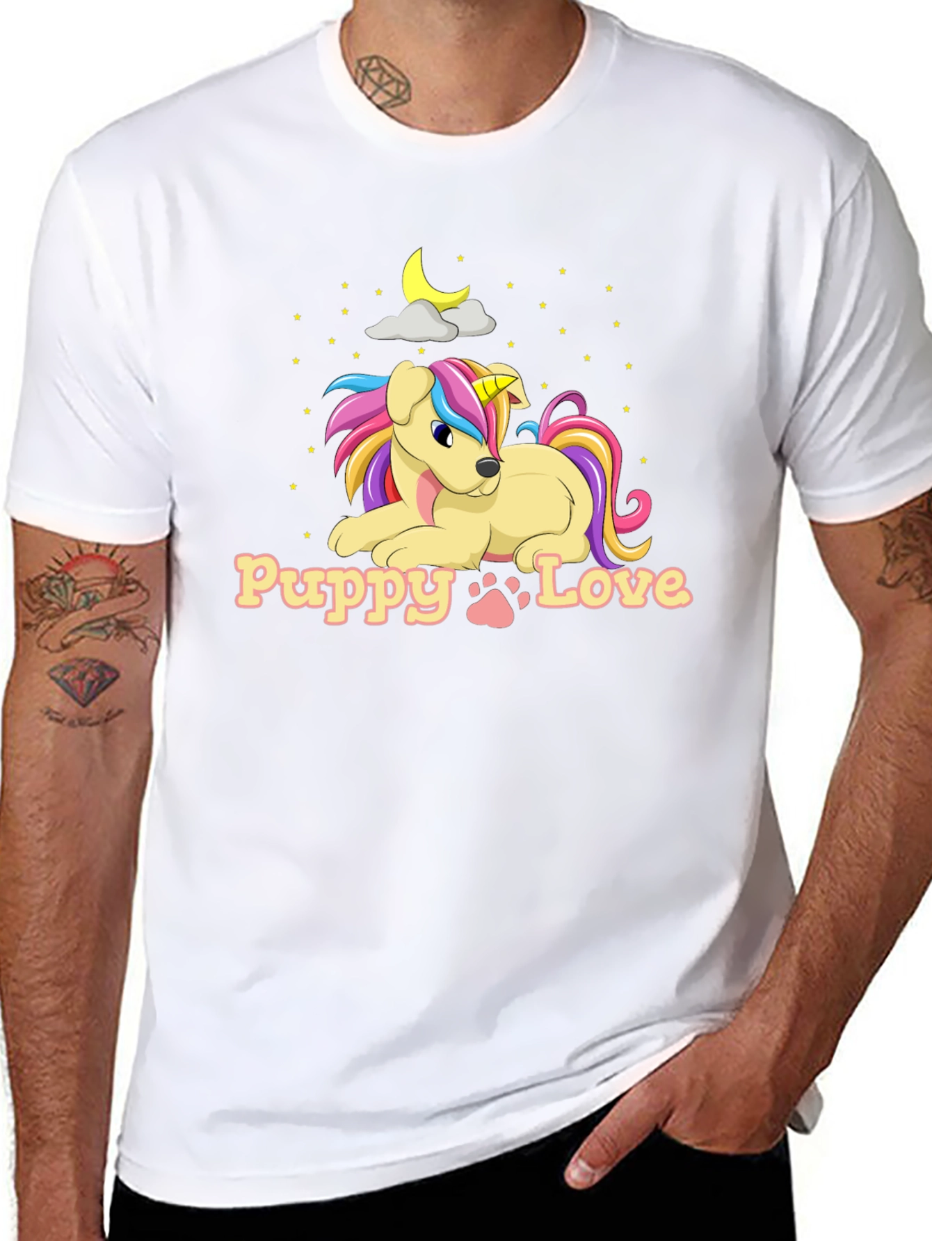 Puppy Love Unicorn Dog Graphic T-Shirt