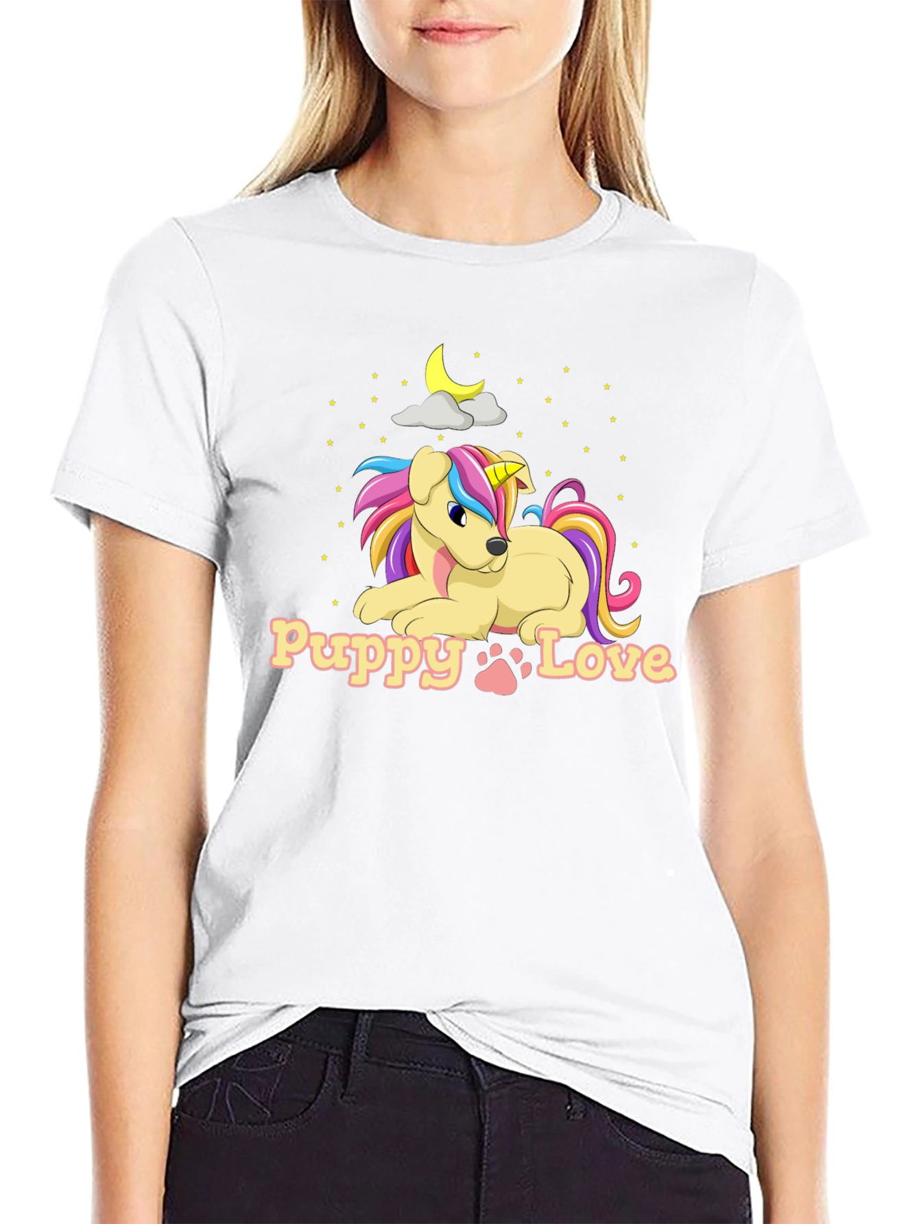 Puppy Love Unicorn Dog Graphic T-Shirt