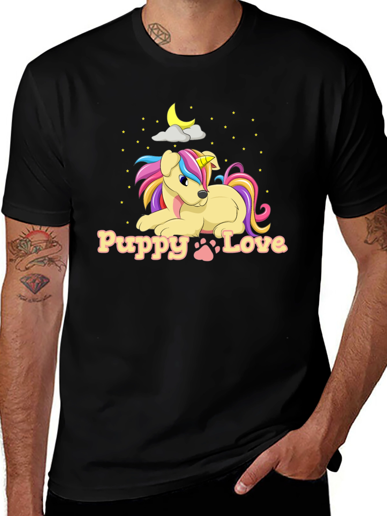 Puppy Love Unicorn Dog Graphic T-Shirt