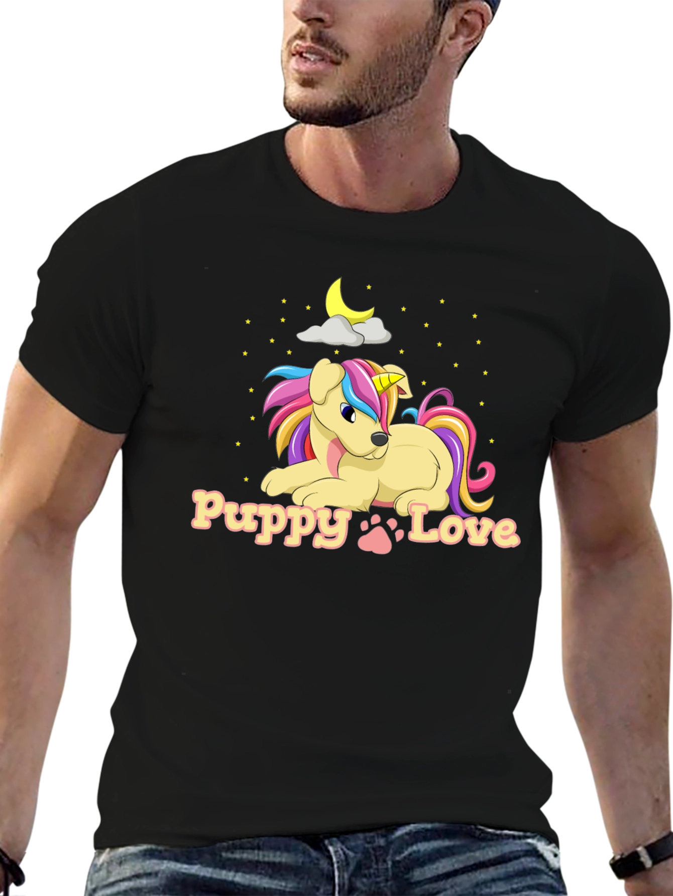 Puppy Love Unicorn Dog Graphic T-Shirt